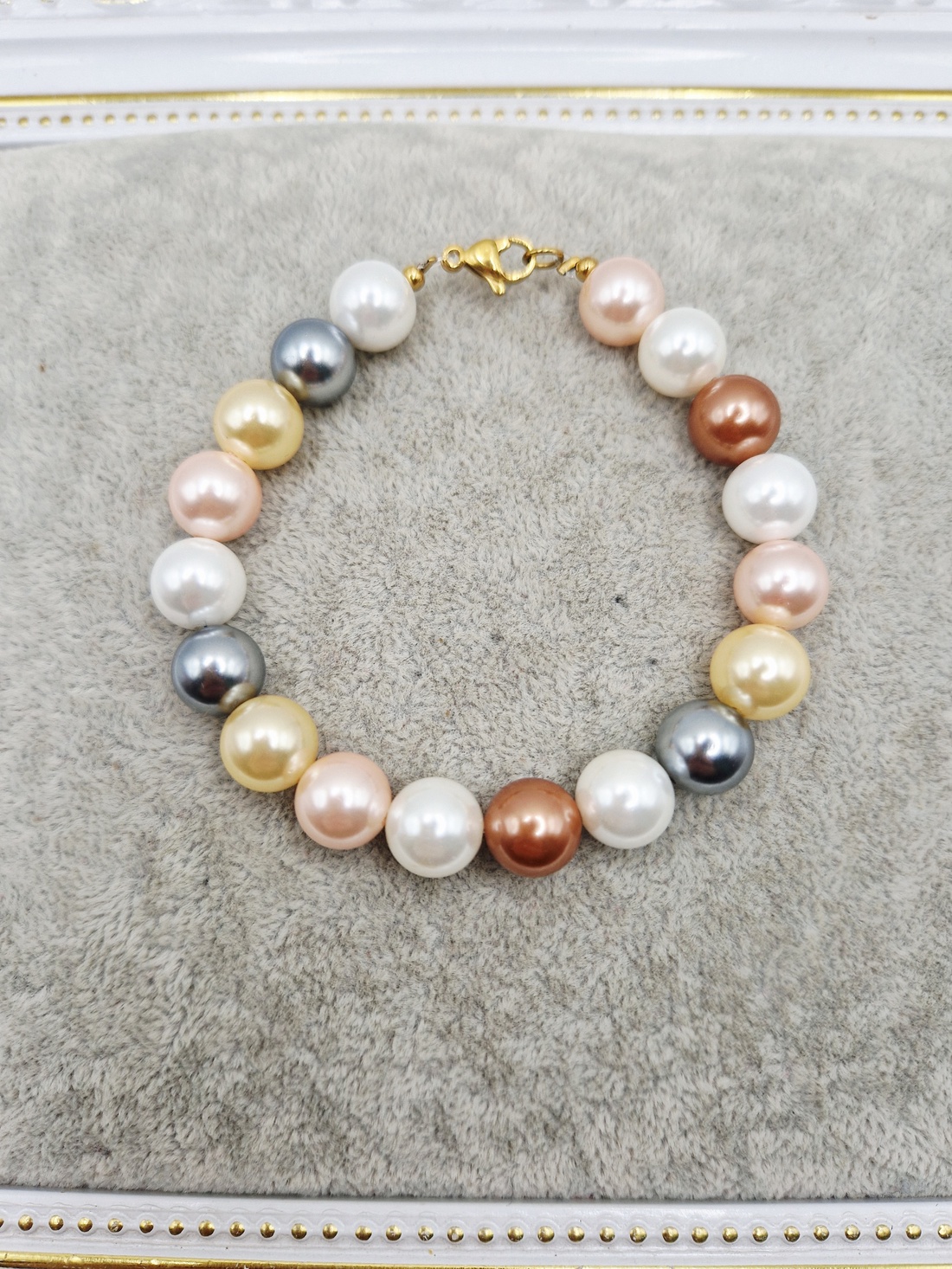 Bratara Perle tip Mallorca auriu - bijuterii - brățări - brățări din perle - Artynos.ro