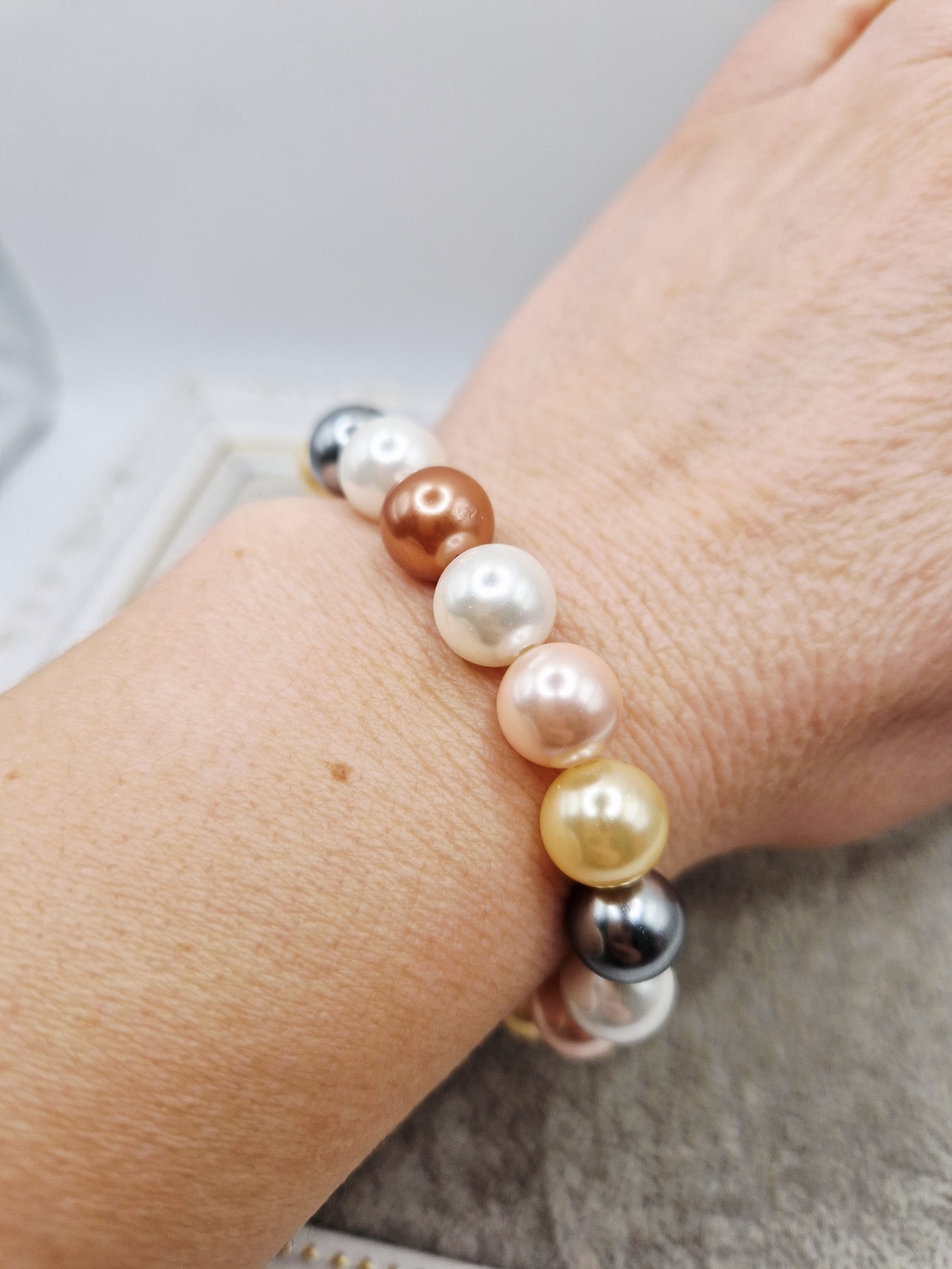 Bratara Perle tip Mallorca auriu - bijuterii - brățări - brățări din perle - Artynos.ro