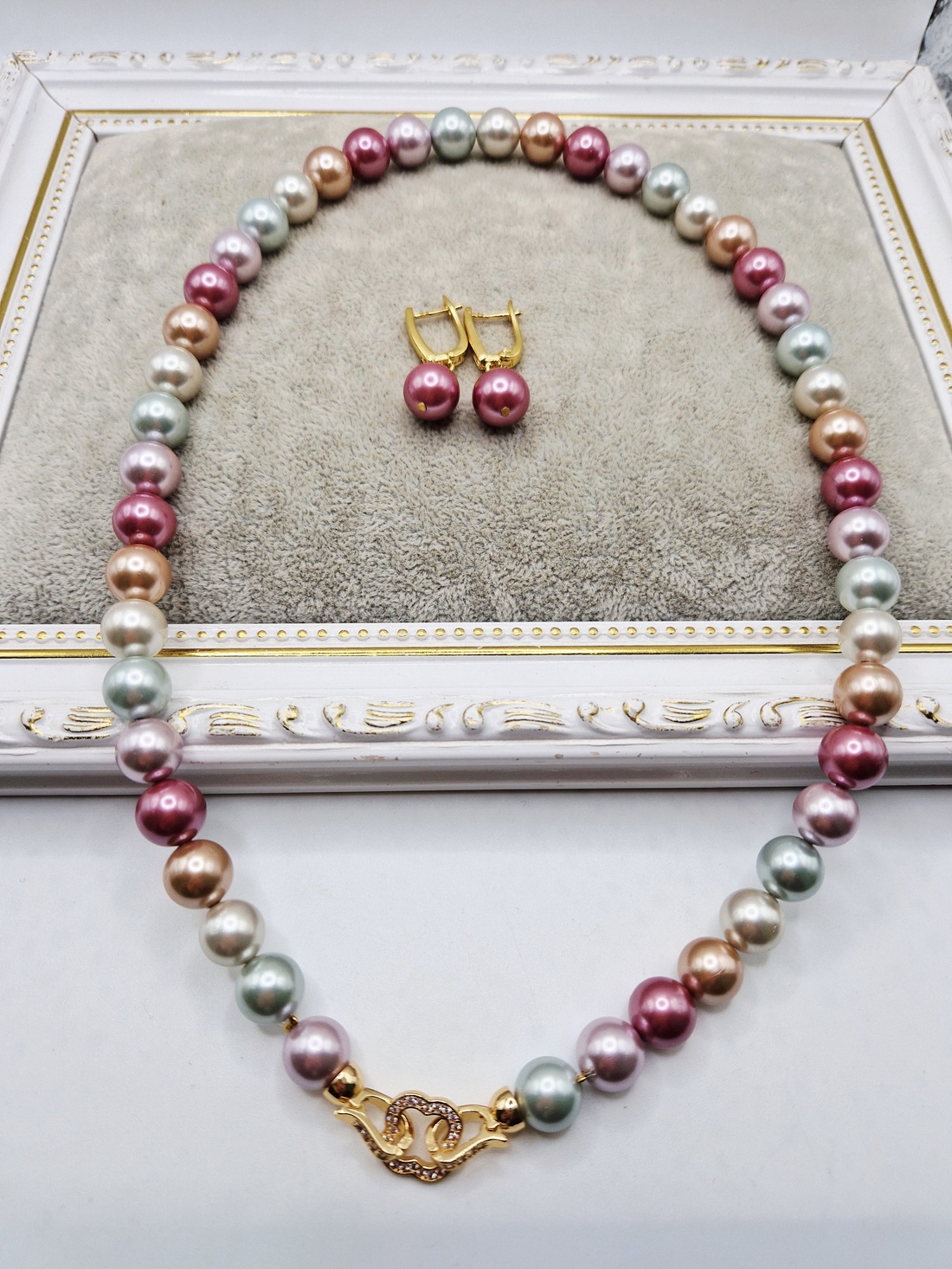 Set Perle tip Mallorca lila - bijuterii - coliere - coliere din perle - Artynos.ro