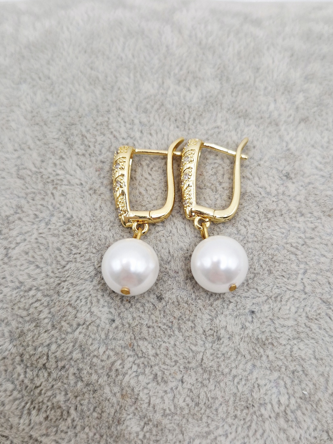 Cercei Perla tip Mallorca Alb - bijuterii - cercei - cercei din perle - Artynos.ro