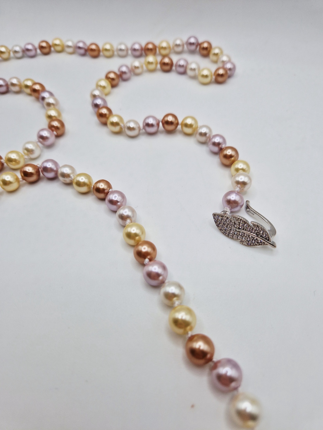 Colier Lung Perle tip Mallorca auriu - bijuterii - coliere - coliere din perle - Artynos.ro