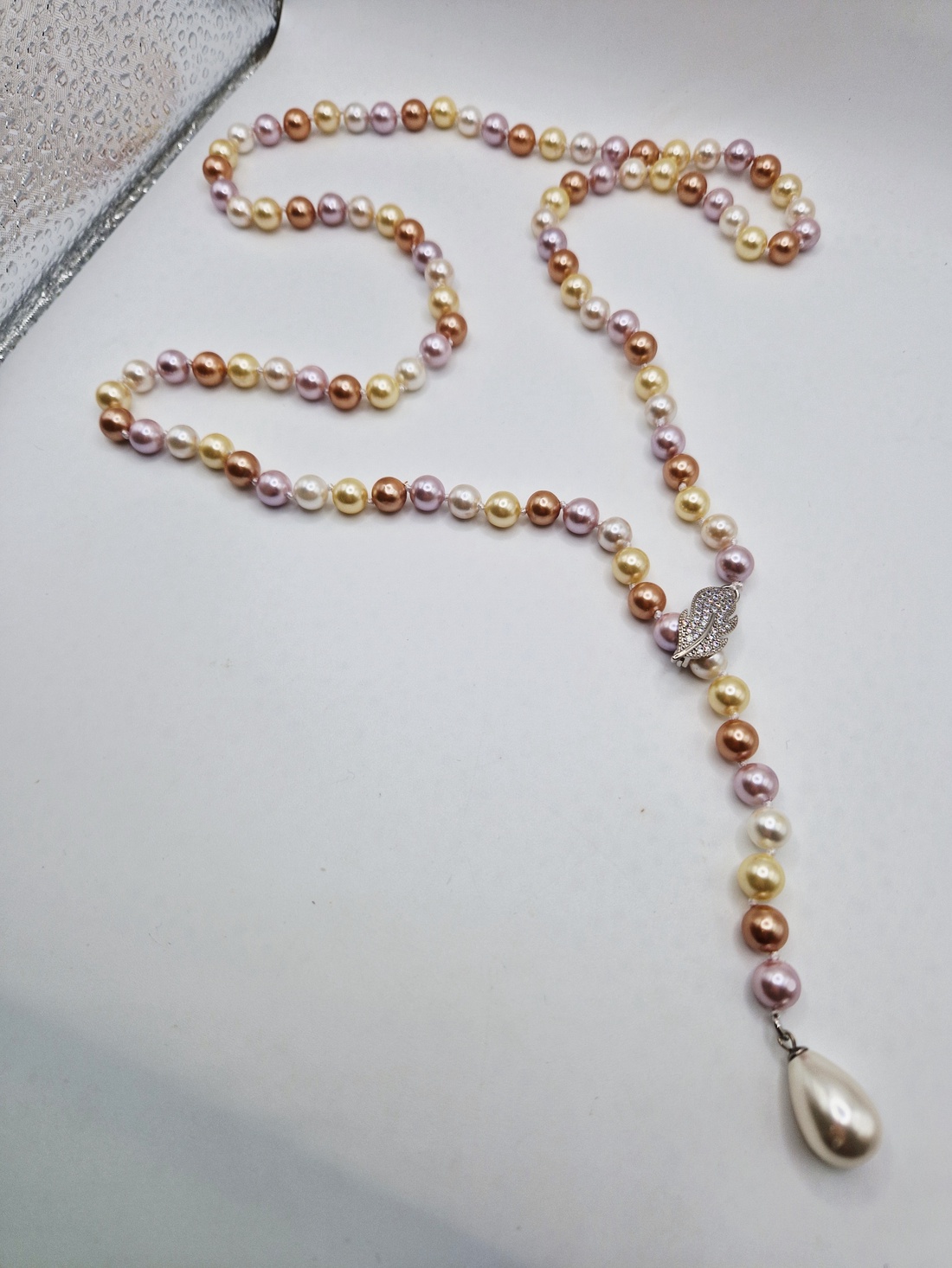 Colier Lung Perle tip Mallorca auriu - bijuterii - coliere - coliere din perle - Artynos.ro