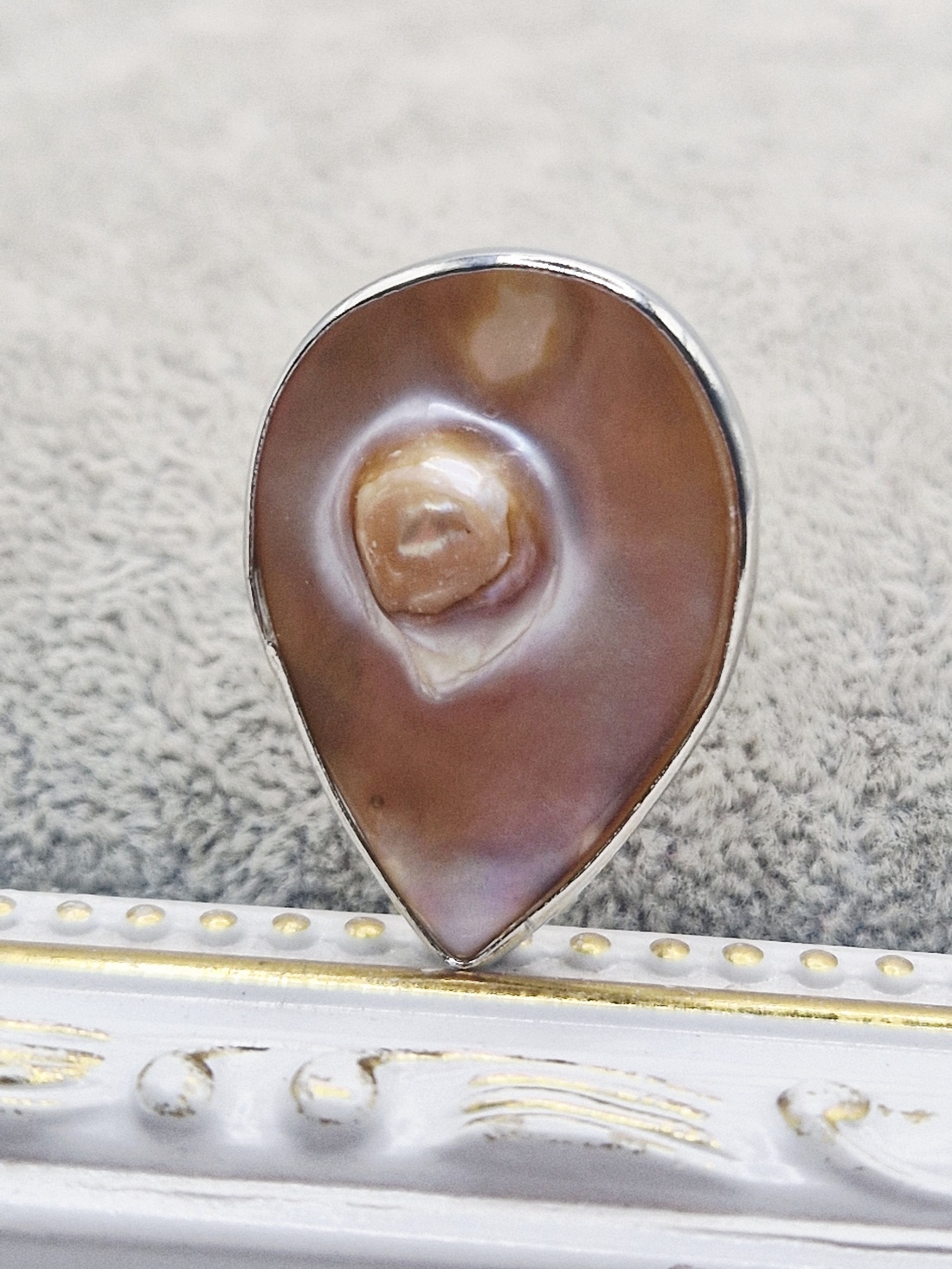 Inel reglabil, picatura, scoică cu perlă - bijuterii - inele - inele cu perle - Artynos.ro