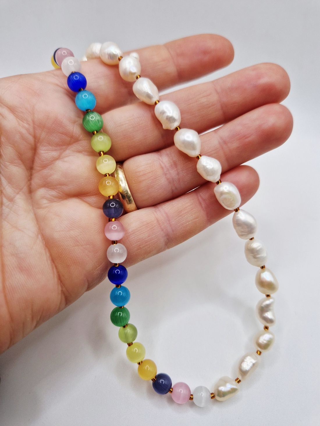 Colier  Perle  Ochi de pisica - bijuterii - coliere - coliere din perle - Artynos.ro