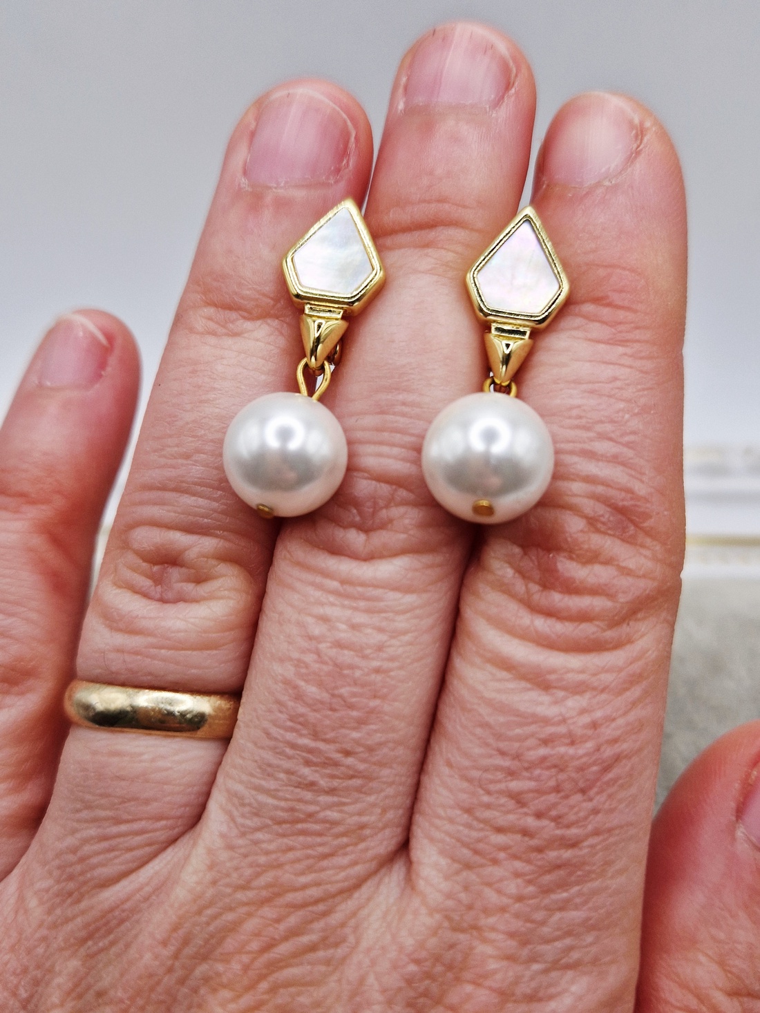 Cercei  Perle tip Mallorca  Sidef - bijuterii - cercei - cercei din perle - Artynos.ro