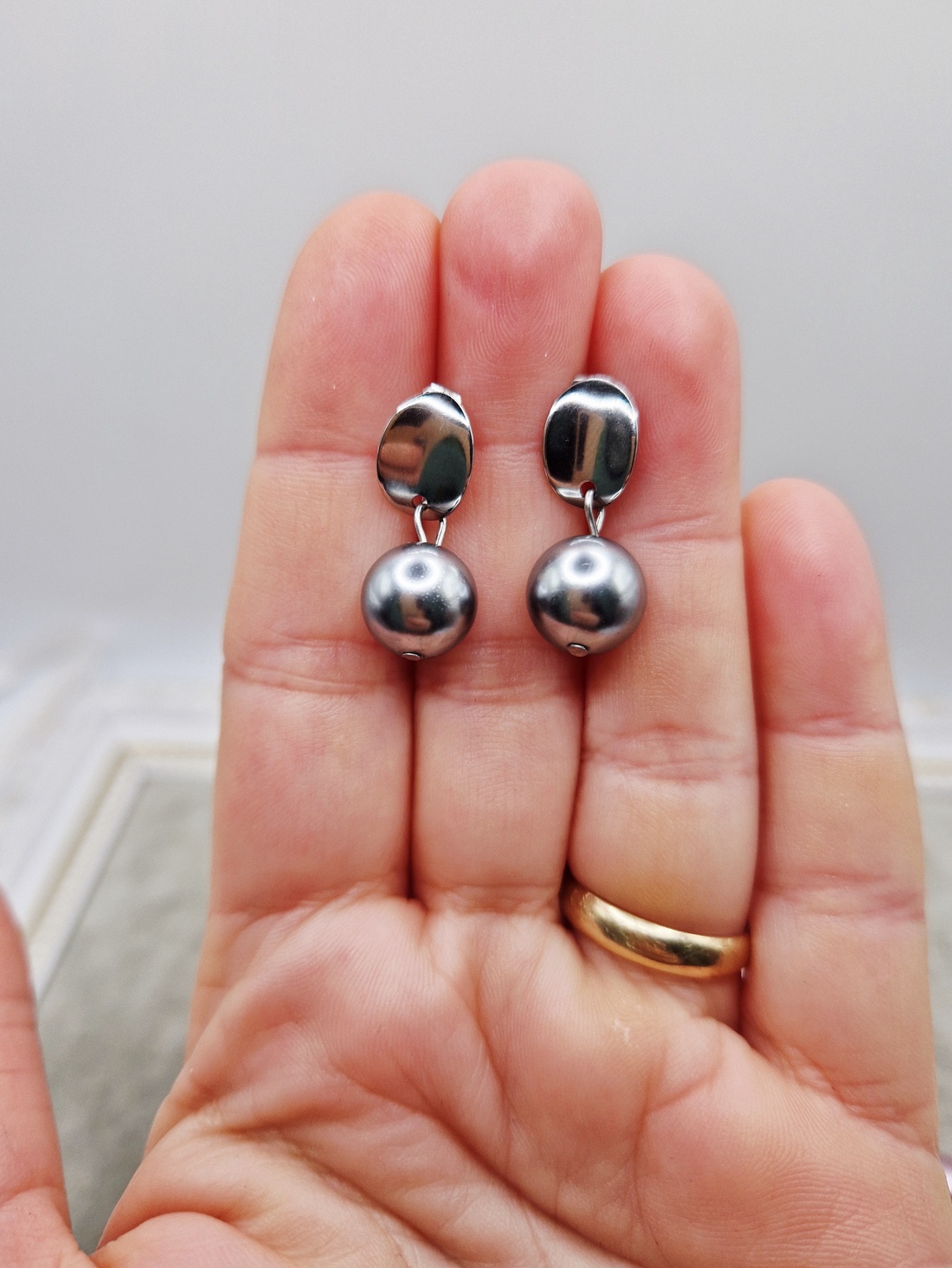 Set / Perle mallorca / inox - bijuterii - seturi de bijuterii - Artynos.ro