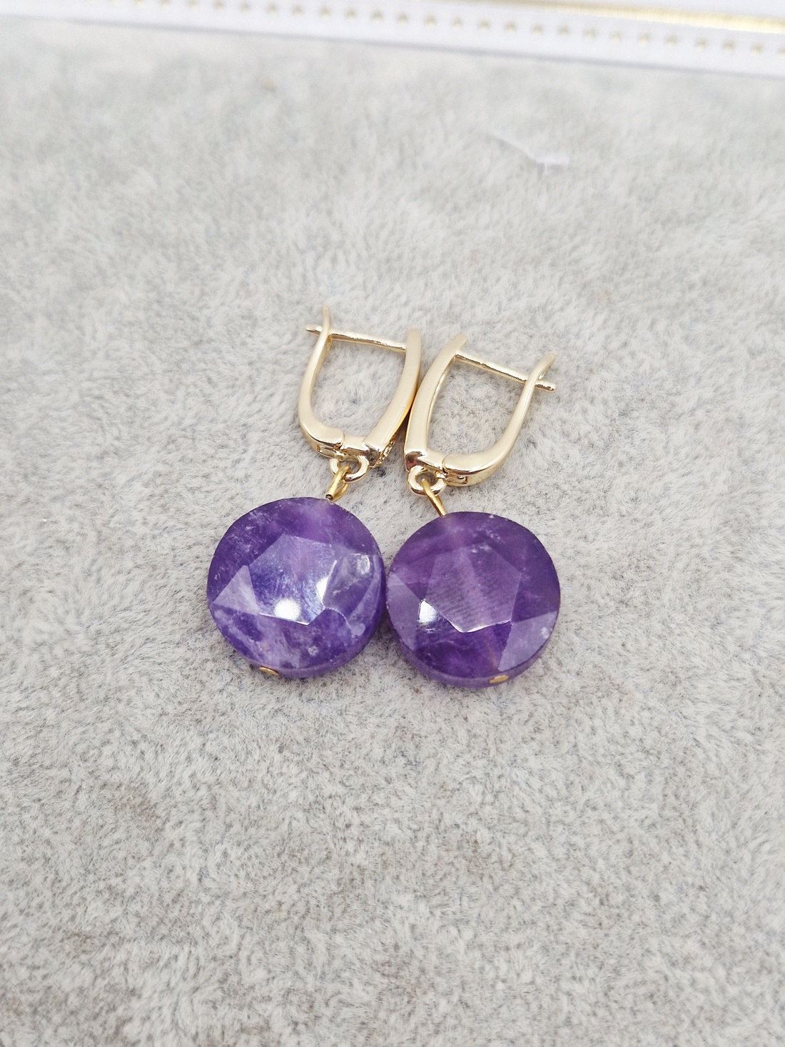 Cercei Ametist Aur - bijuterii - cercei - cercei din pietre semiprețioase - Artynos.ro