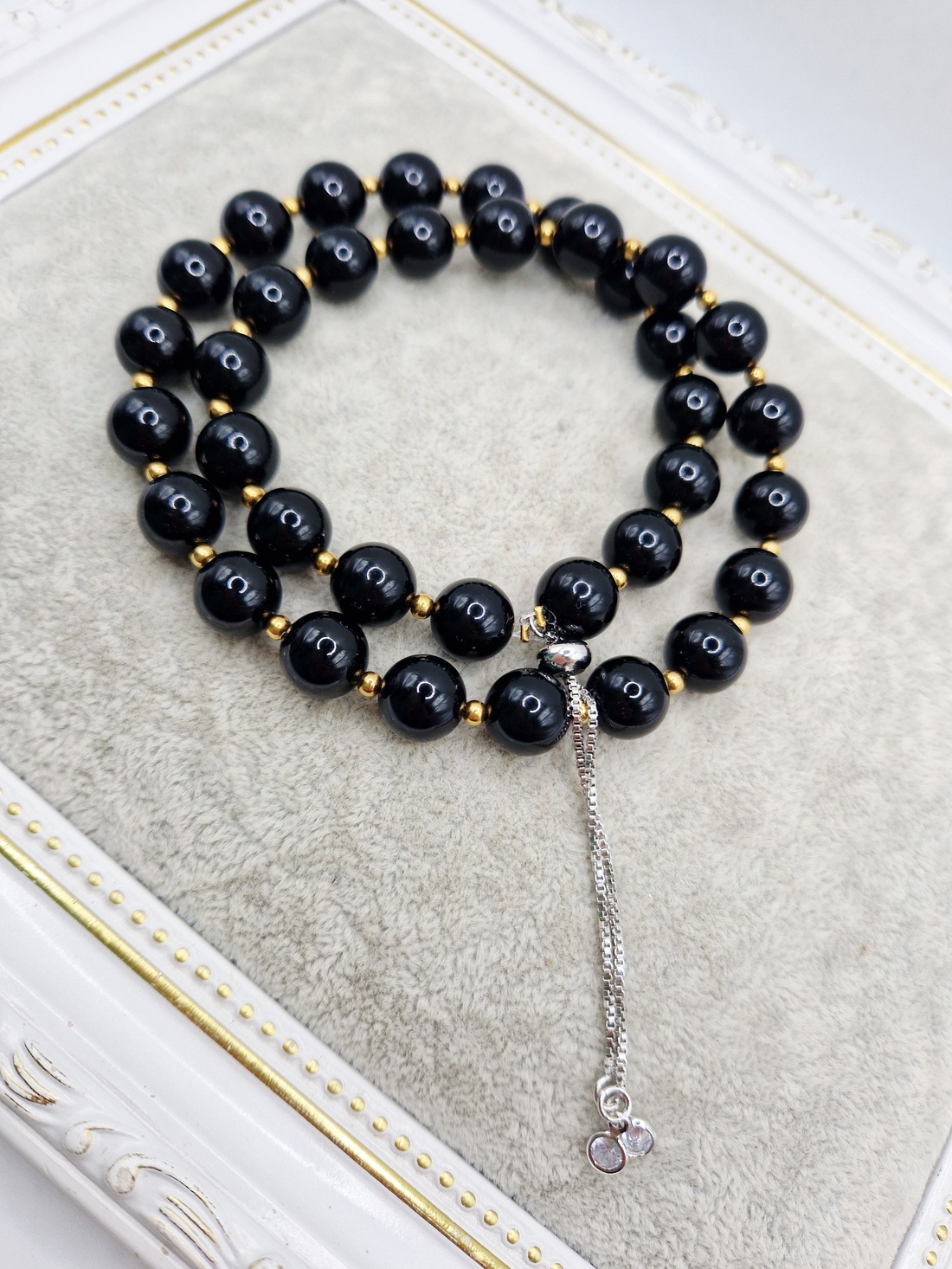 Colier canin  Onix  Hematit auriu - bijuterii - coliere - coliere din pietre semiprețioase - Artynos.ro