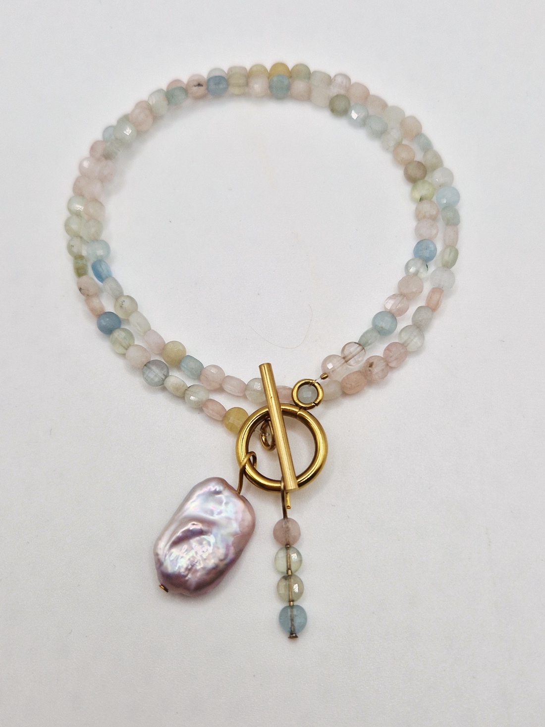 Choker rodonit / Perla / Inox - bijuterii - coliere - chockere - Artynos.ro