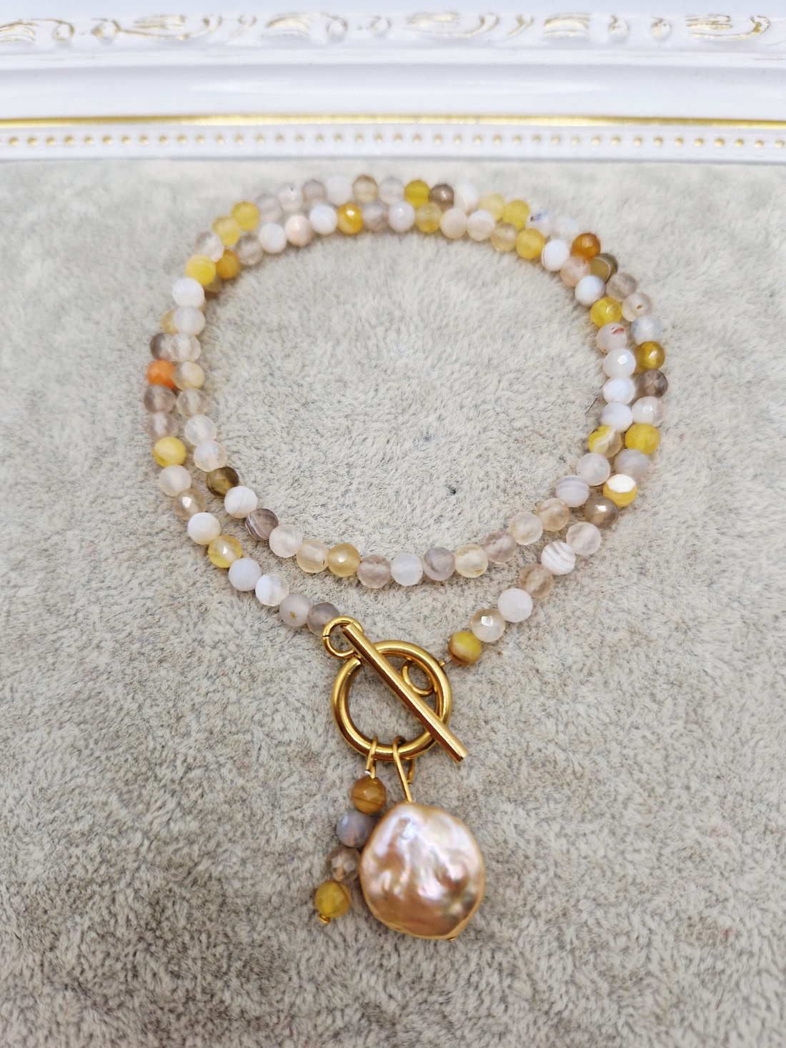 Choker  Agate  Perla baroc - bijuterii - coliere - chockere - Artynos.ro