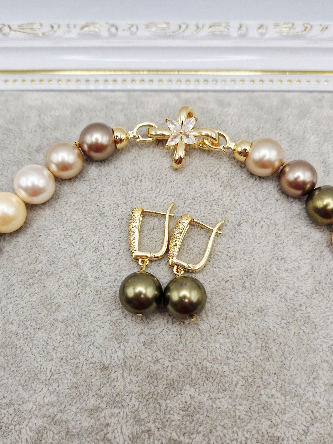 Set  Perle tip Mallorca  Cubic zirconia - bijuterii - seturi de bijuterii - Artynos.ro