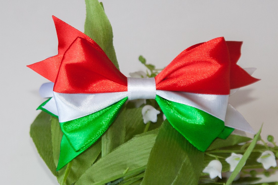 Bandă pentru păr cu panglică în culorile naționale - roșu/alb/verde - îmbrăcăminte și modă - accesorii păr - bandă de păr și agrafe păr - Artynos.ro