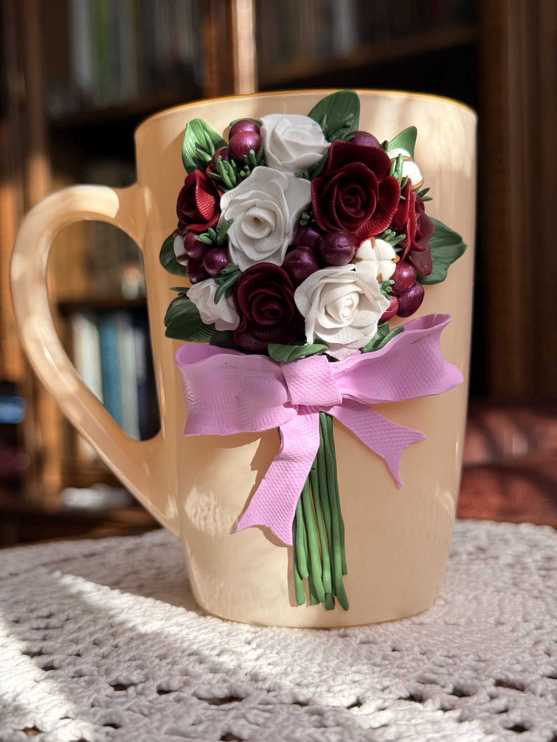 Cana decorată manual Buchet de Flori - casă & stil de viață - accesorii pentru echipamente de bucătărie - accesorii de servire - căni - Artynos.ro