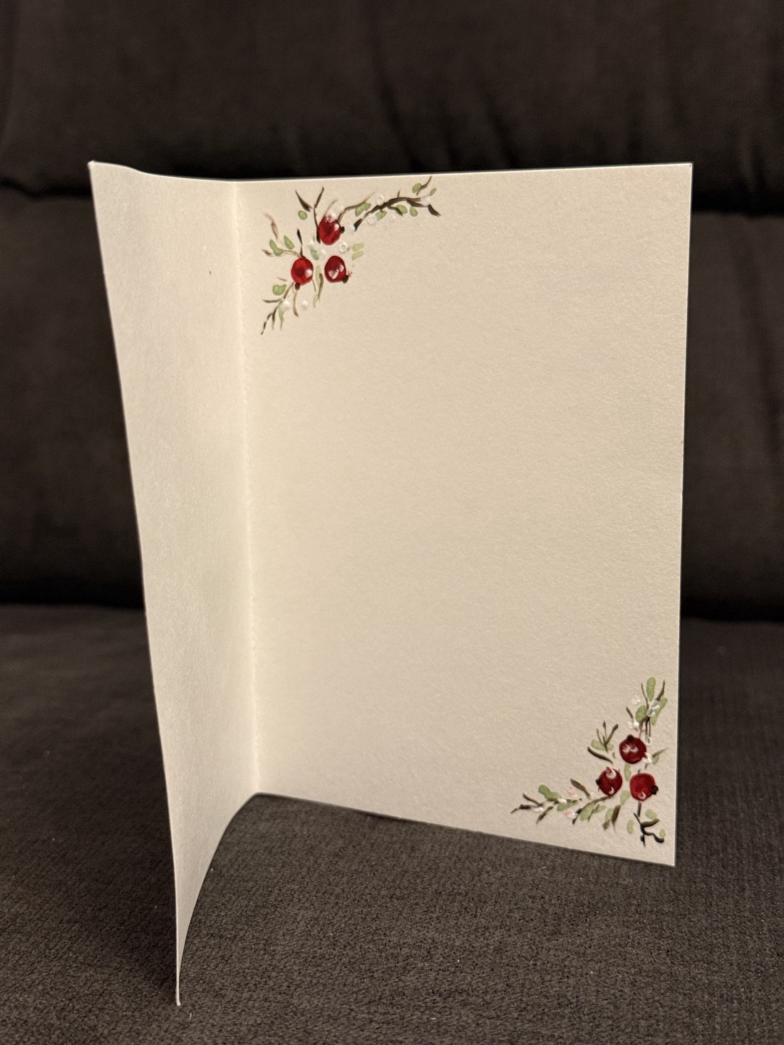 Felicitare pictată manual fructe de iarna - casă & stil de viață - papetărie de hârtie - invitații, felicitări - Artynos.ro