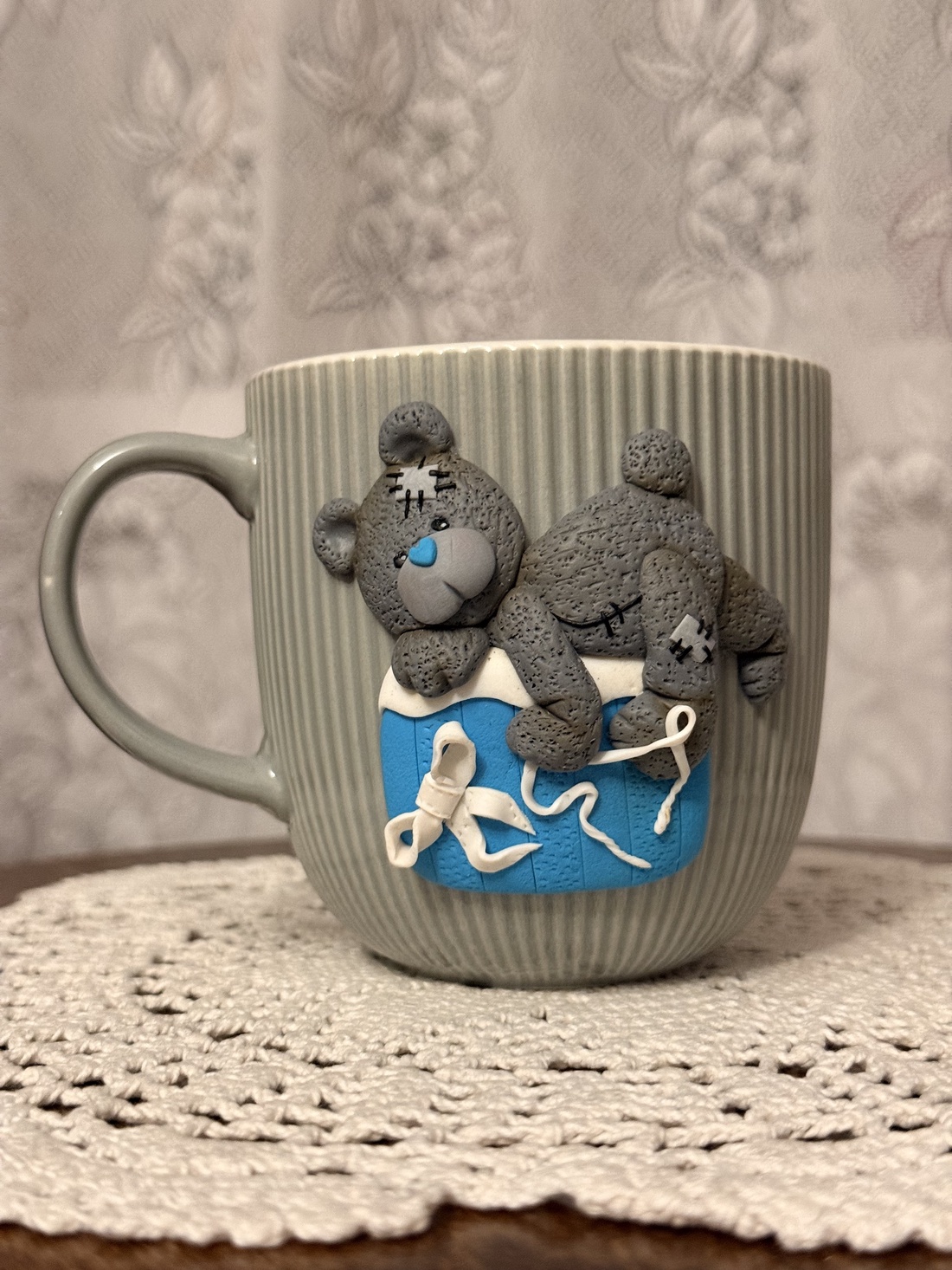 Cana cu decor lucrat manual �Ursuleț  - casă & stil de viață - echipamente de bucătărie - accesorii de servire - căni - Artynos.ro