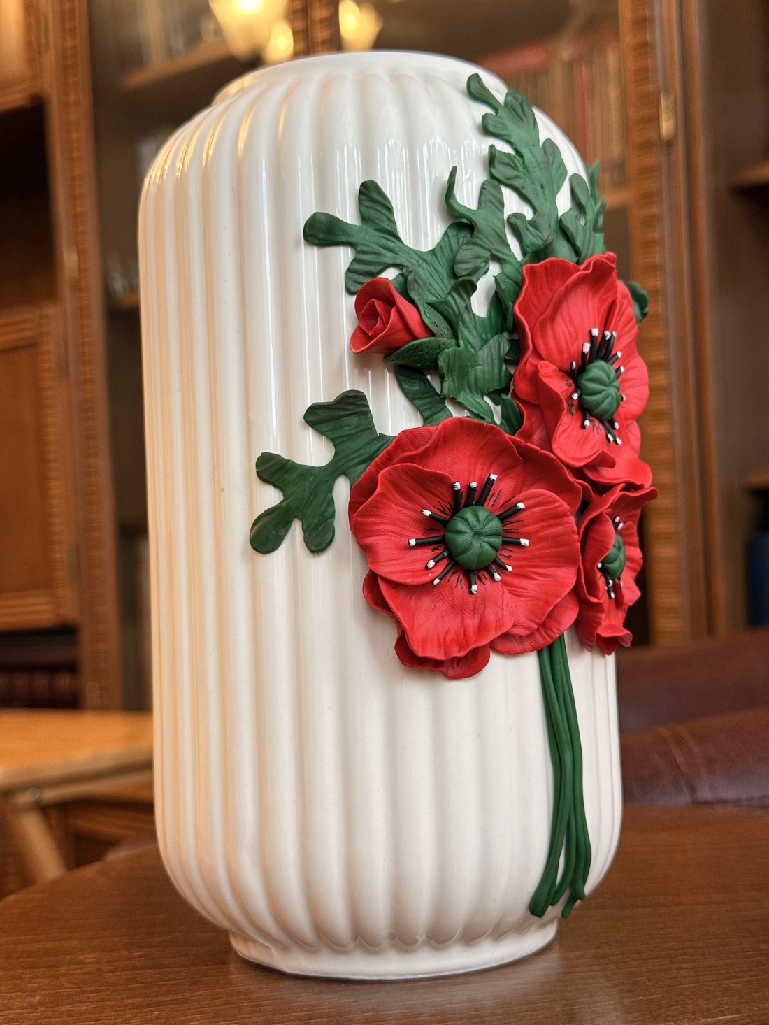 Vază decorată manual �Maci - casă & stil de viață - decorațiuni de casă - accesorii florale - vaze - Artynos.ro