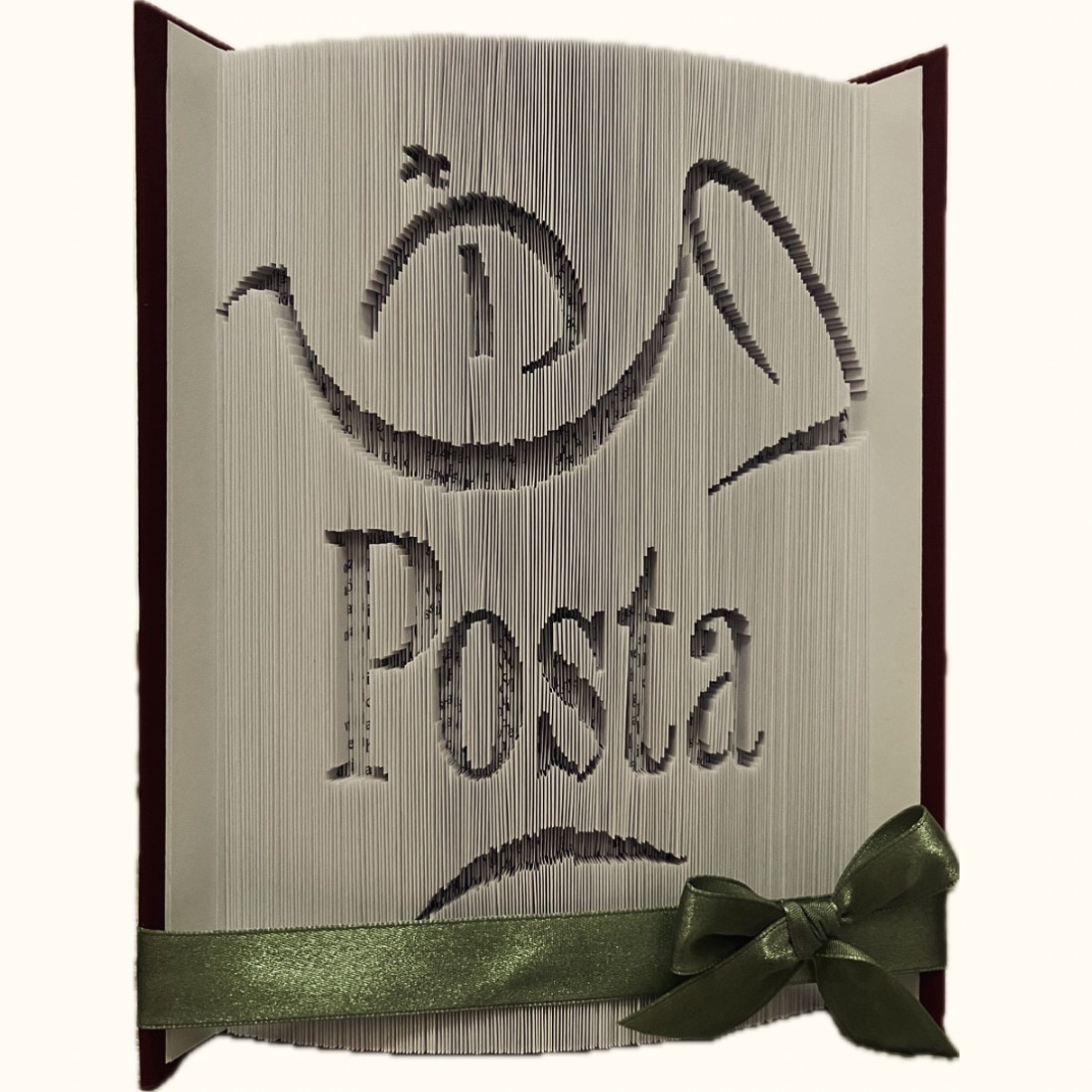 Sculptură de carte personalizată cu logo - casă & stil de viață - accesorii pentru decorat casa - decorațiuni de masă și decorațiuni pentru rafturi  - sculptură de carte, carte pliată - Artynos.ro