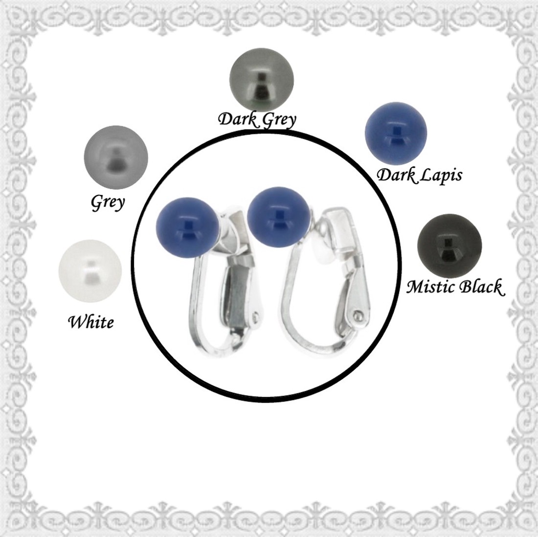 Clip din argint 925 cu bilă Swarovski semiperforată 10mm în mai multe culori SFE-SW03-3-8 -  - Artynos.ro