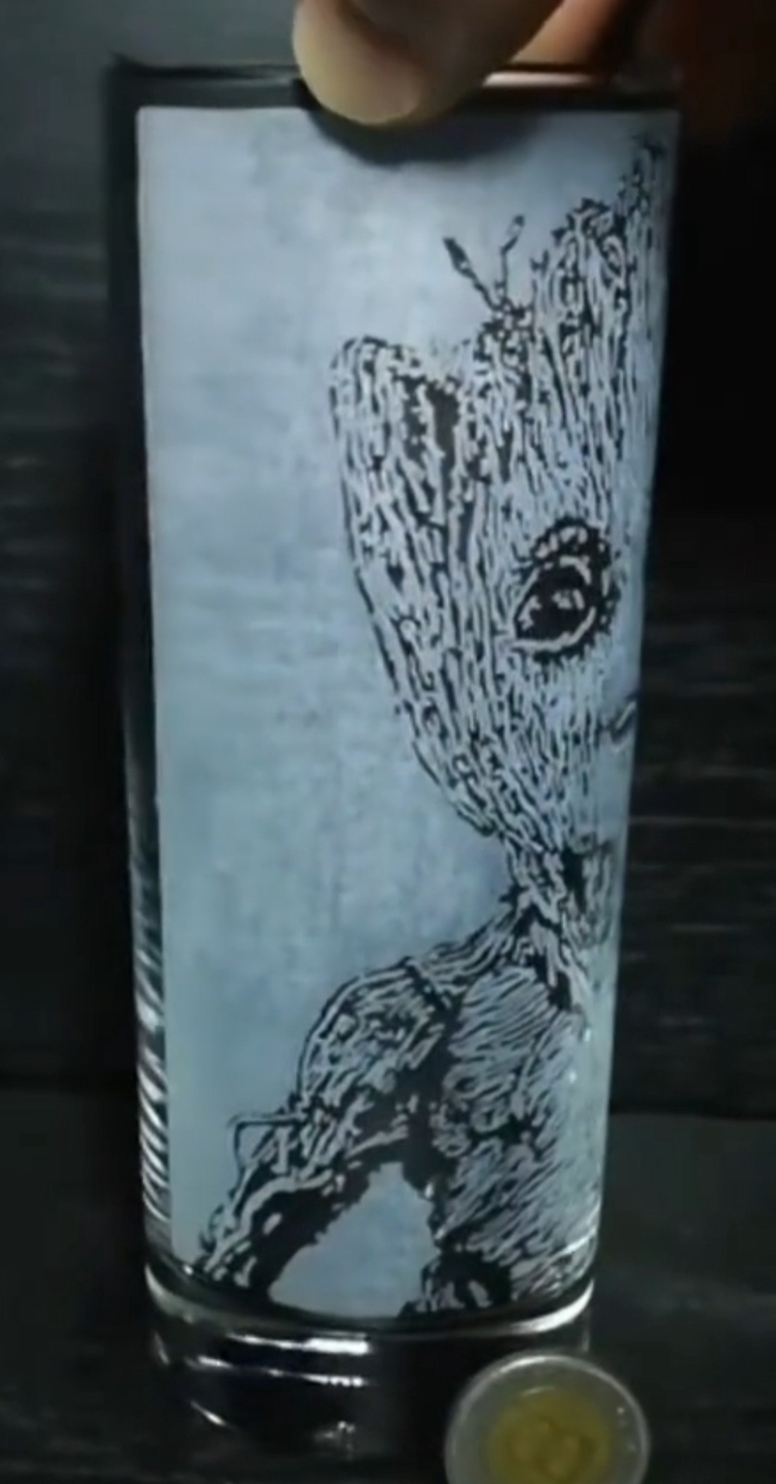 Pahar de sticlă cu model Groot  -  - Artynos.ro