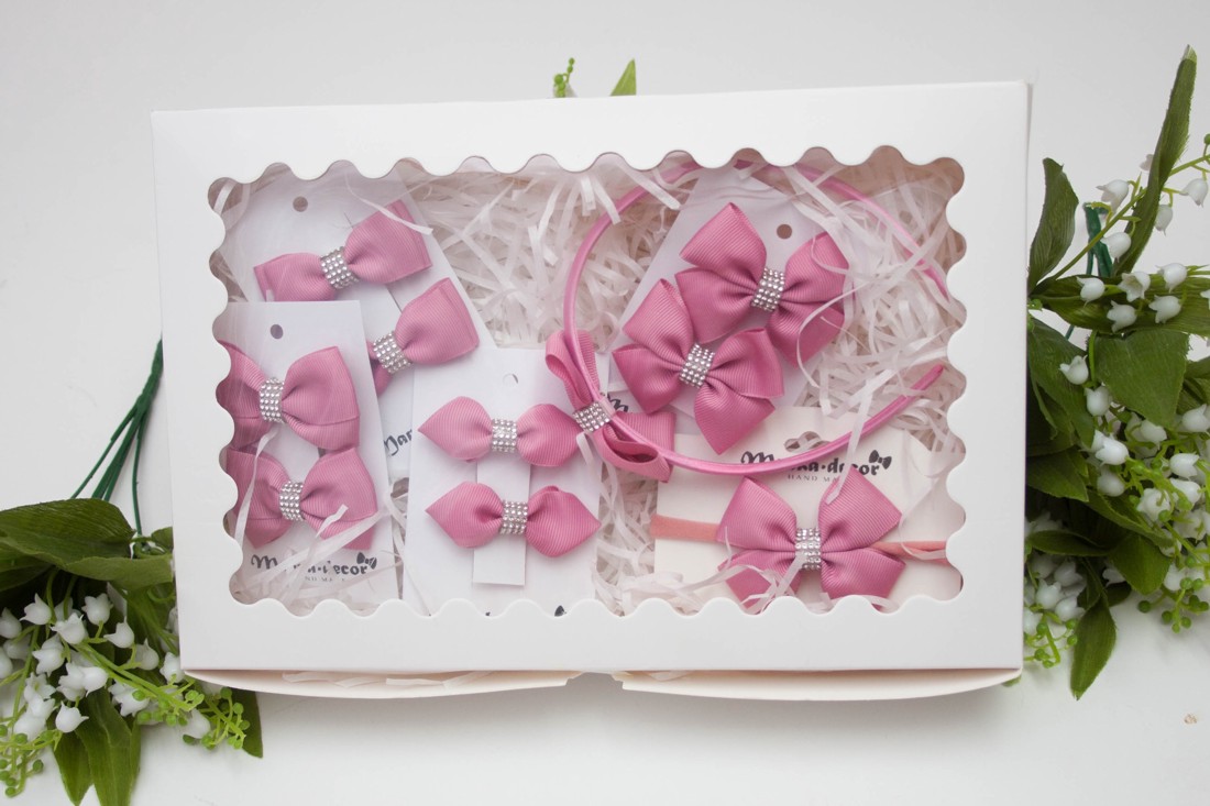 Pachet cadou pentru coafură - Raspberry Pink - îmbrăcăminte și modă - accesorii păr - bandă de păr și agrafe păr - Artynos.ro