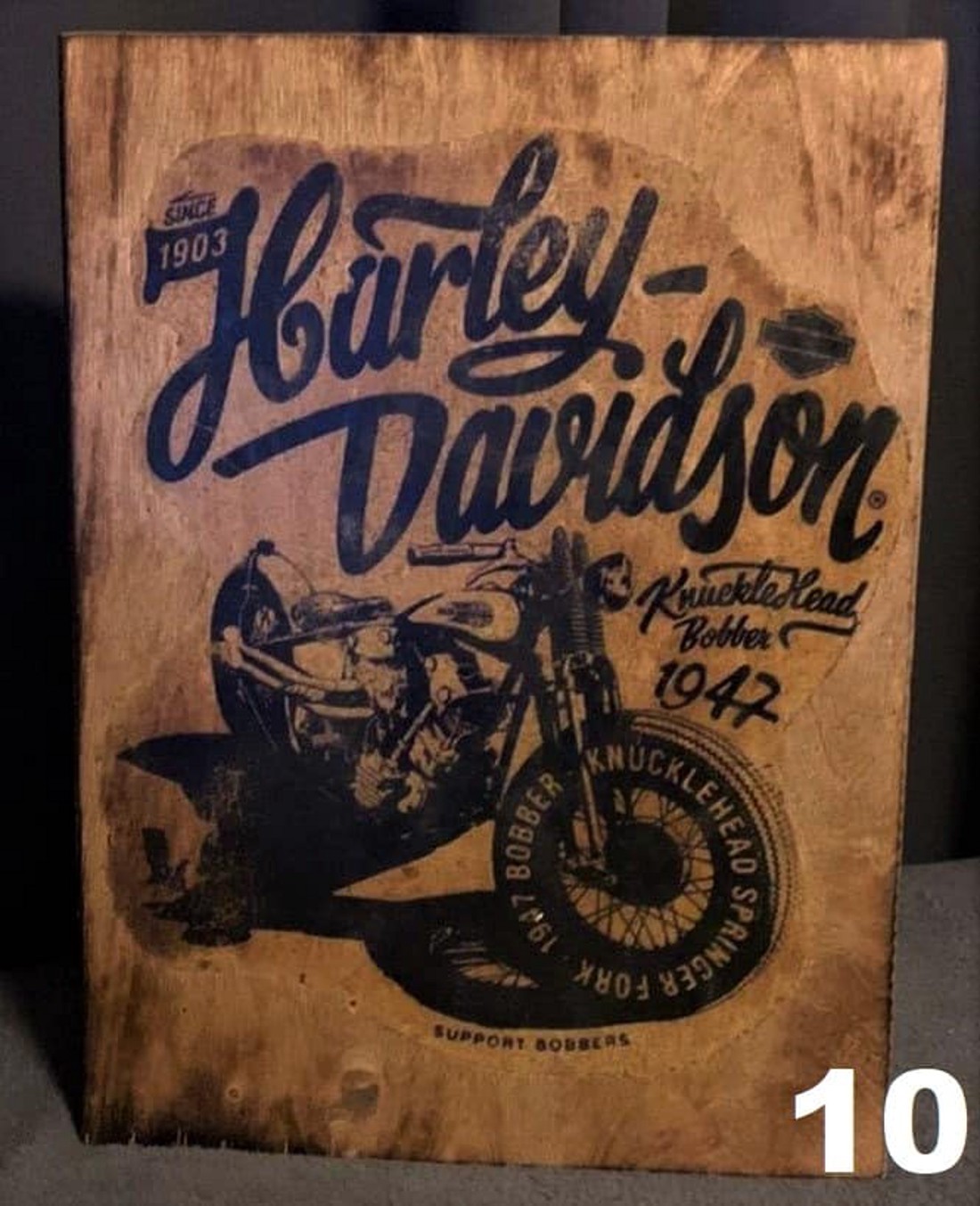 Harley Davidson imagine din lemn - casă & stil de viață - accesorii pentru decorat casa - picturi murale - artă de perete din lemn - Artynos.ro