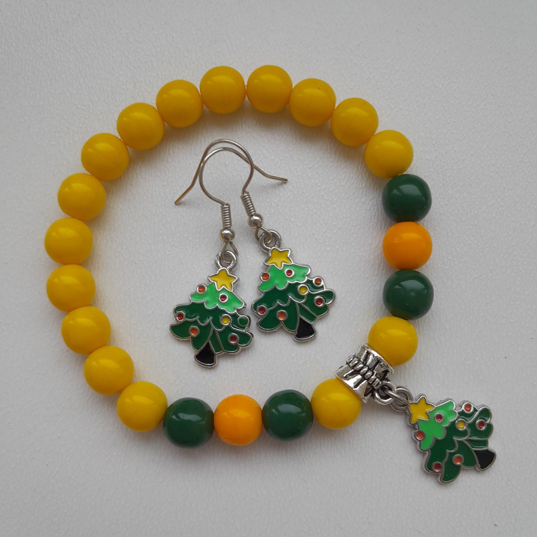 Set de bijuterii din lemn de pin - brățară, cercei -  - Artynos.ro