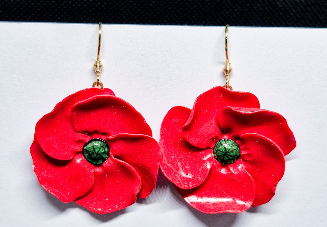 Cercei Maci roșii - bijuterii - cercei - cercei lungi - Artynos.ro