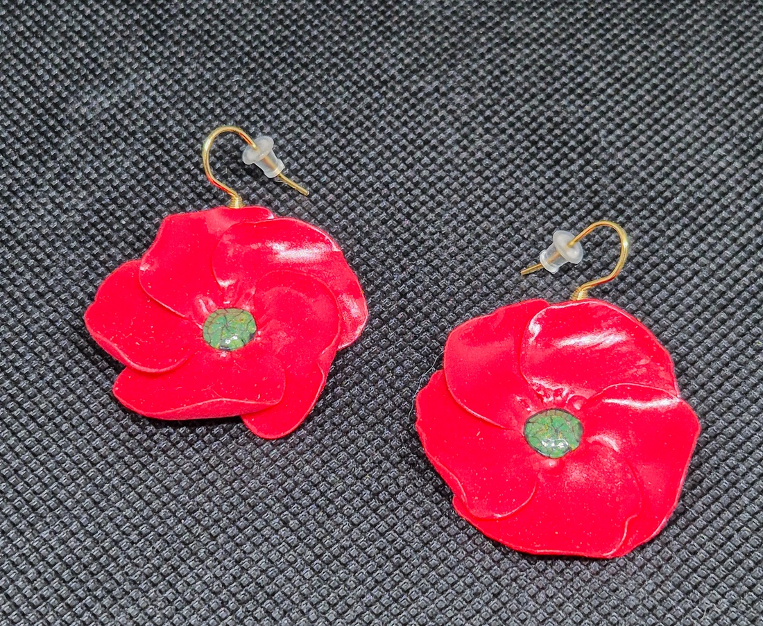 Cercei Maci roșii - bijuterii - cercei - cercei lungi - Artynos.ro