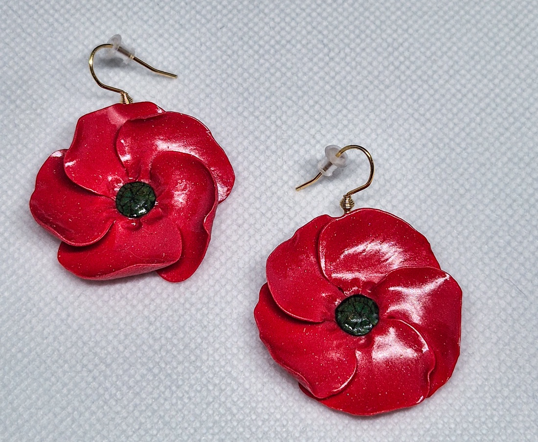 Cercei Maci roșii - bijuterii - cercei - cercei lungi - Artynos.ro