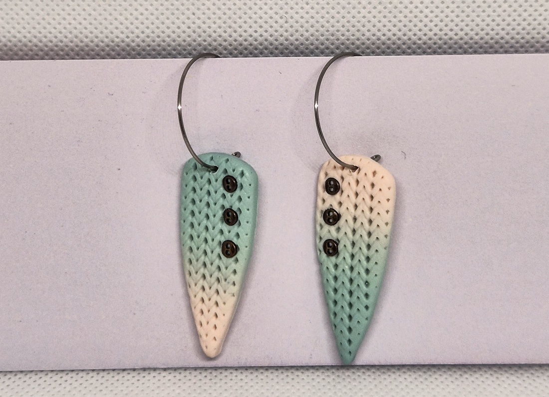 Cercei Degrade tricotat - bijuterii - cercei - cercei hoops - Artynos.ro