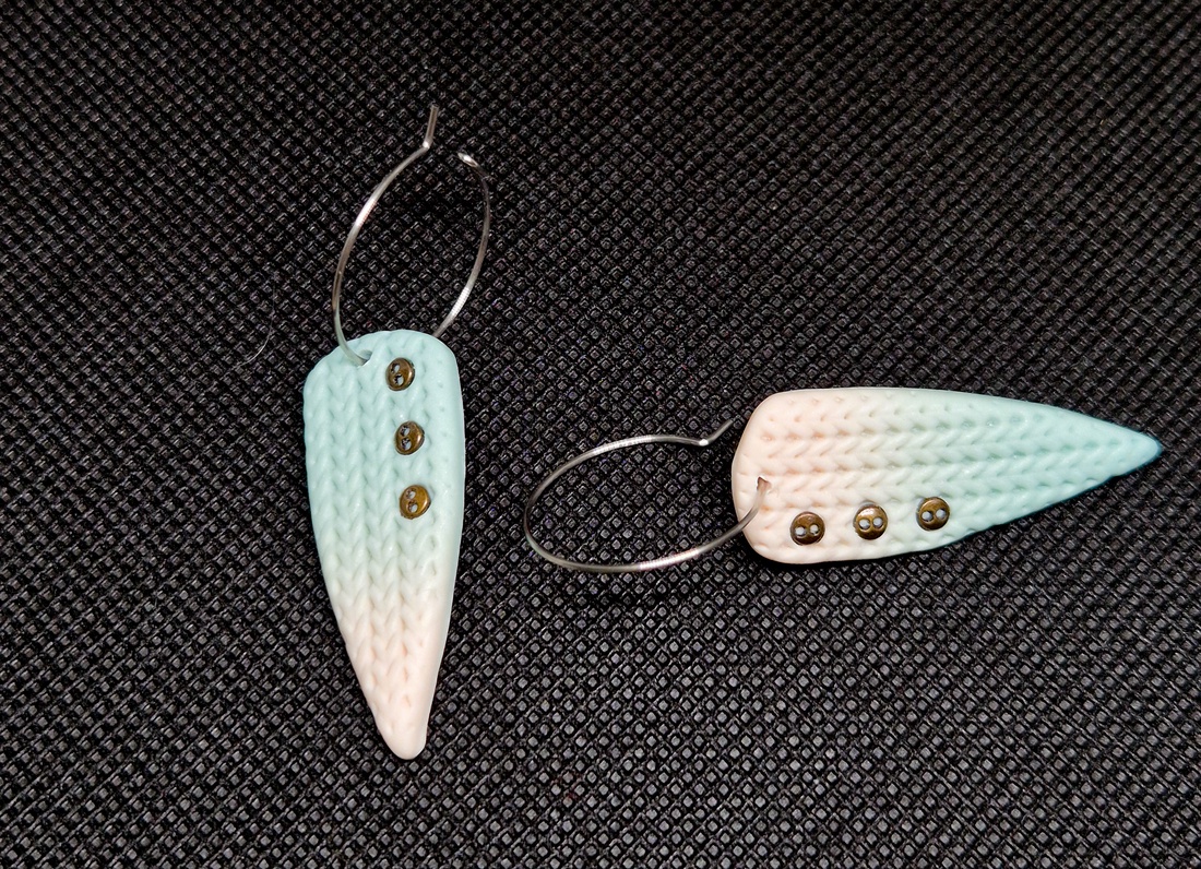 Cercei Degrade tricotat - bijuterii - cercei - cercei hoops - Artynos.ro