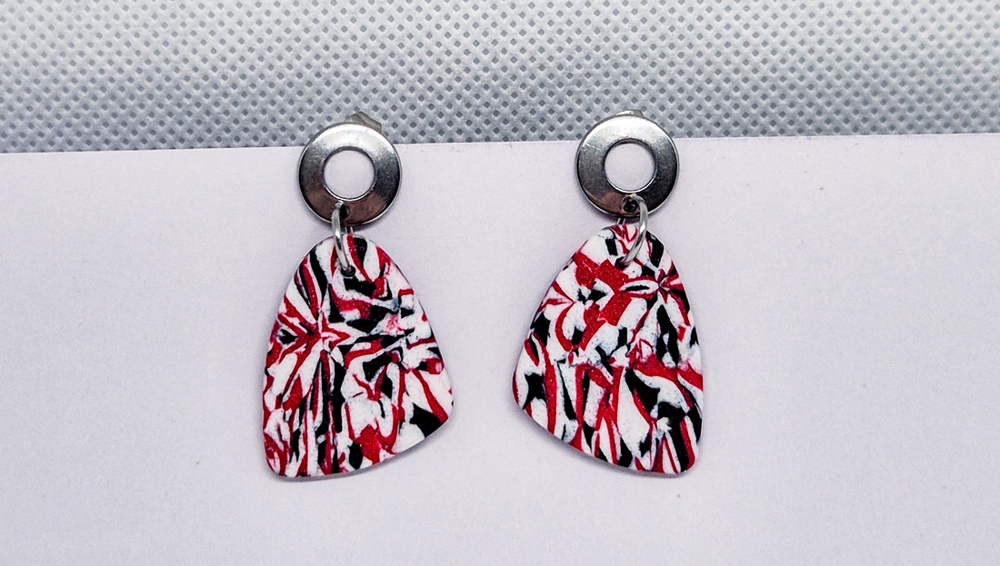 Cercei marmorați - bijuterii - cercei - cercei lungi - Artynos.ro