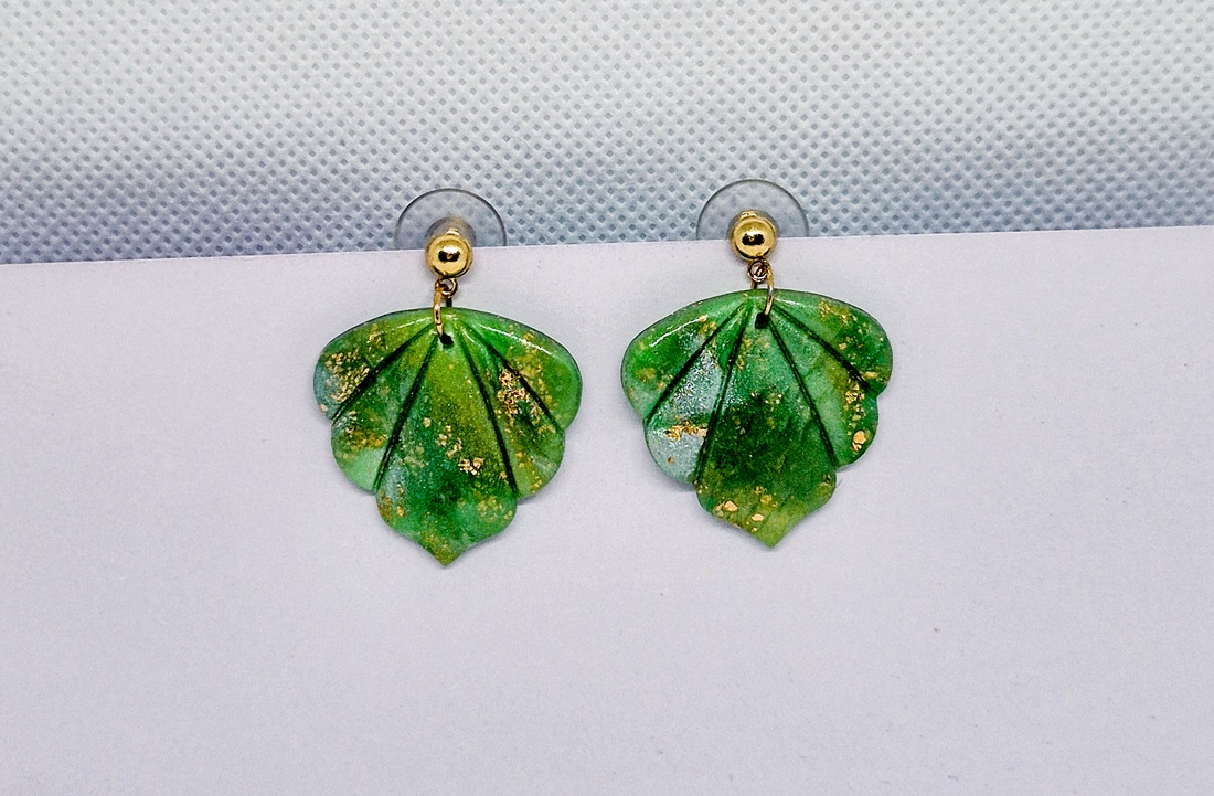 Cercei Frunze verzi - bijuterii - cercei - cercei lungi - Artynos.ro