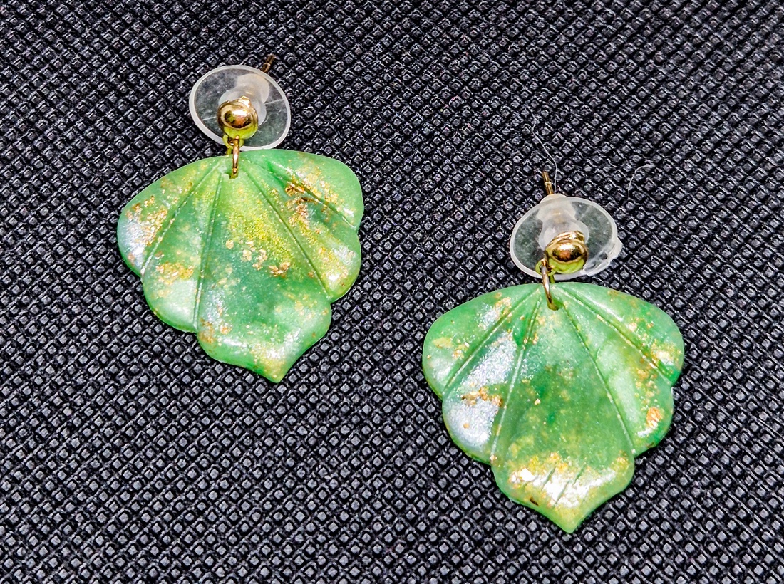 Cercei Frunze verzi - bijuterii - cercei - cercei lungi - Artynos.ro