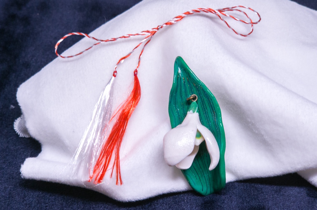 Broșă mărțișor Ghiocel - bijuterii - broșe - Artynos.ro