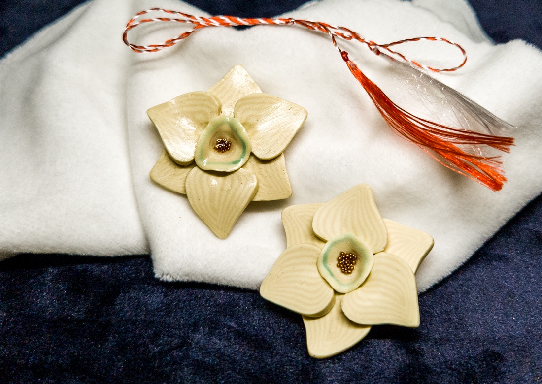 Broșă mărțișor Narcisă - bijuterii - broșe - Artynos.ro