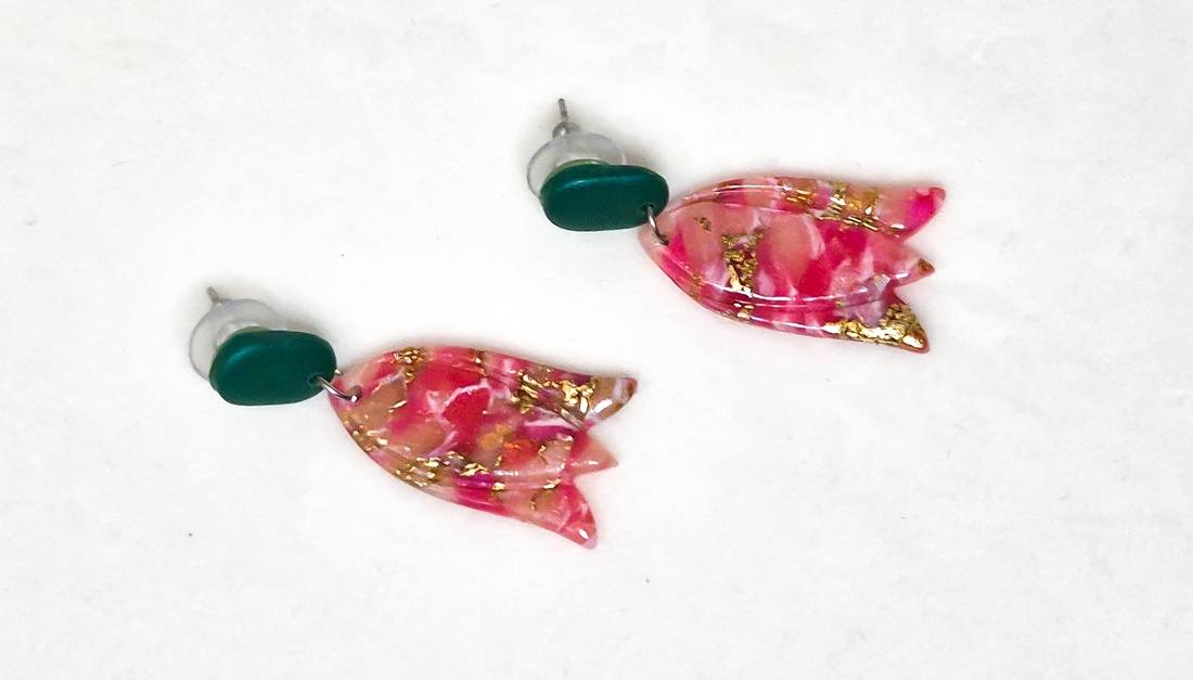 Cercei Lalele rasucite - bijuterii - cercei - cercei lungi - Artynos.ro