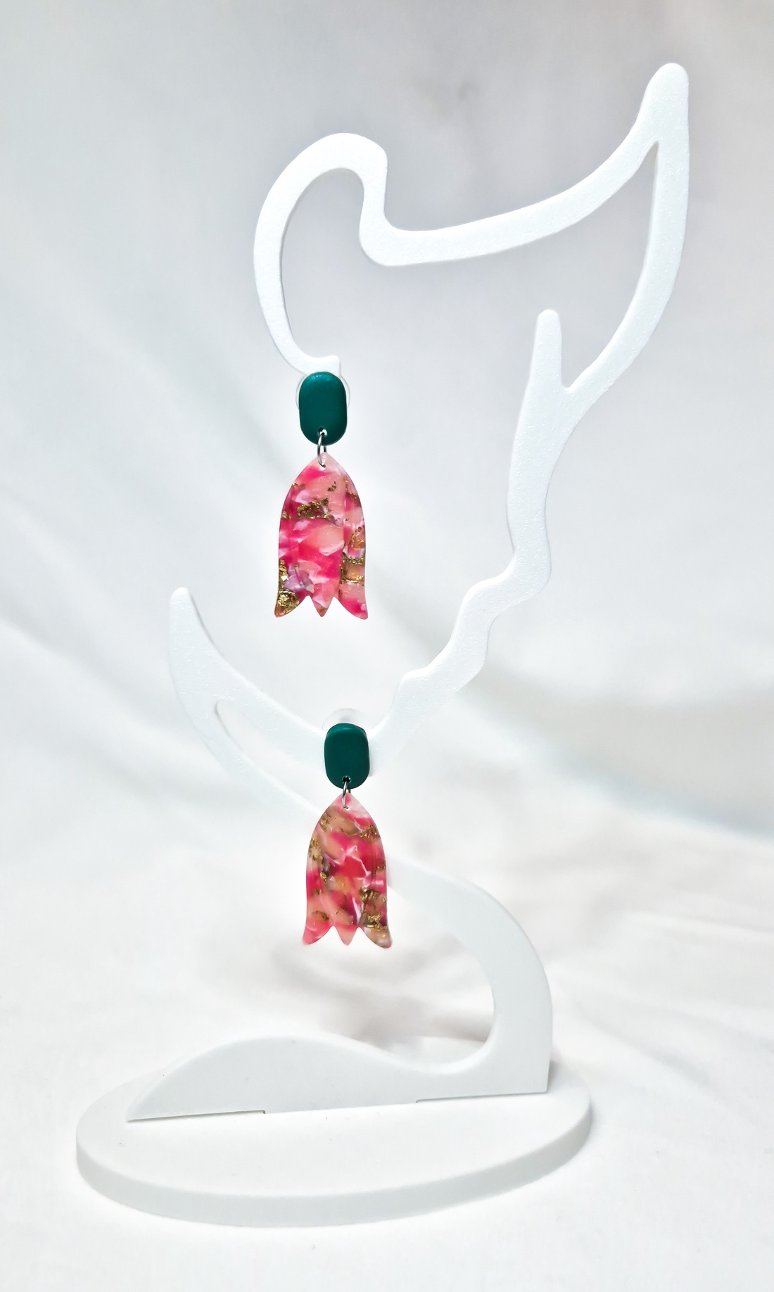 Cercei Lalele rasucite - bijuterii - cercei - cercei lungi - Artynos.ro