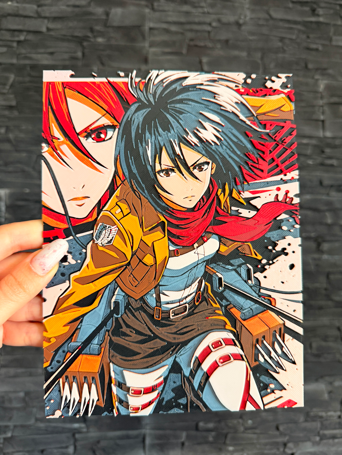 Tablou 3D / Mikasa Ackerman / Attack on Titan - casă & stil de viață - decorațiuni de casă - picturi murale - postere - Artynos.ro