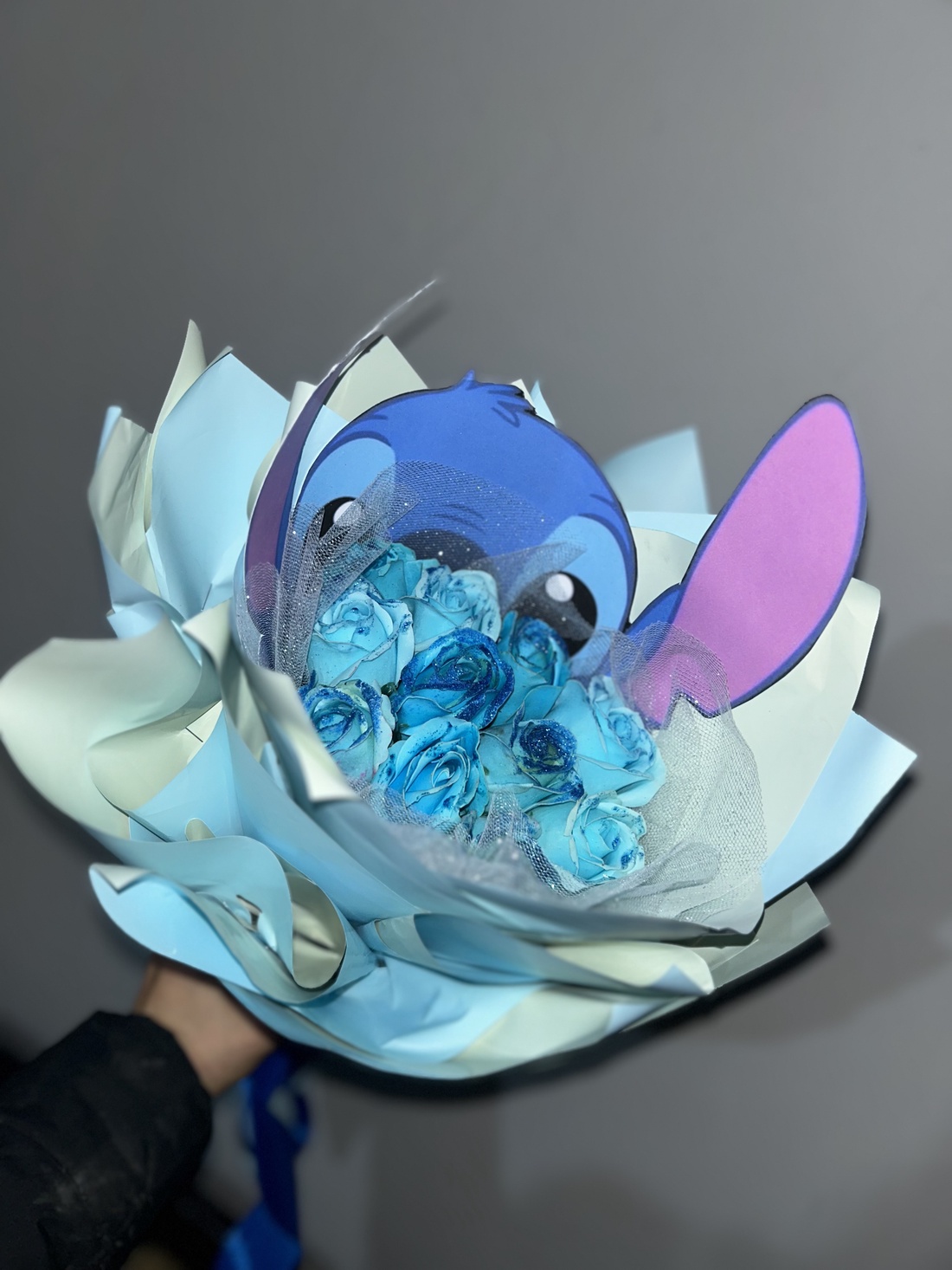 Buchet 11 trandafiri de săpun  Stitch Dream, cadou romantic / decorativ - casă & stil de viață - accesorii pentru decorat casa - suport de flori - buchete de flori - Artynos.ro