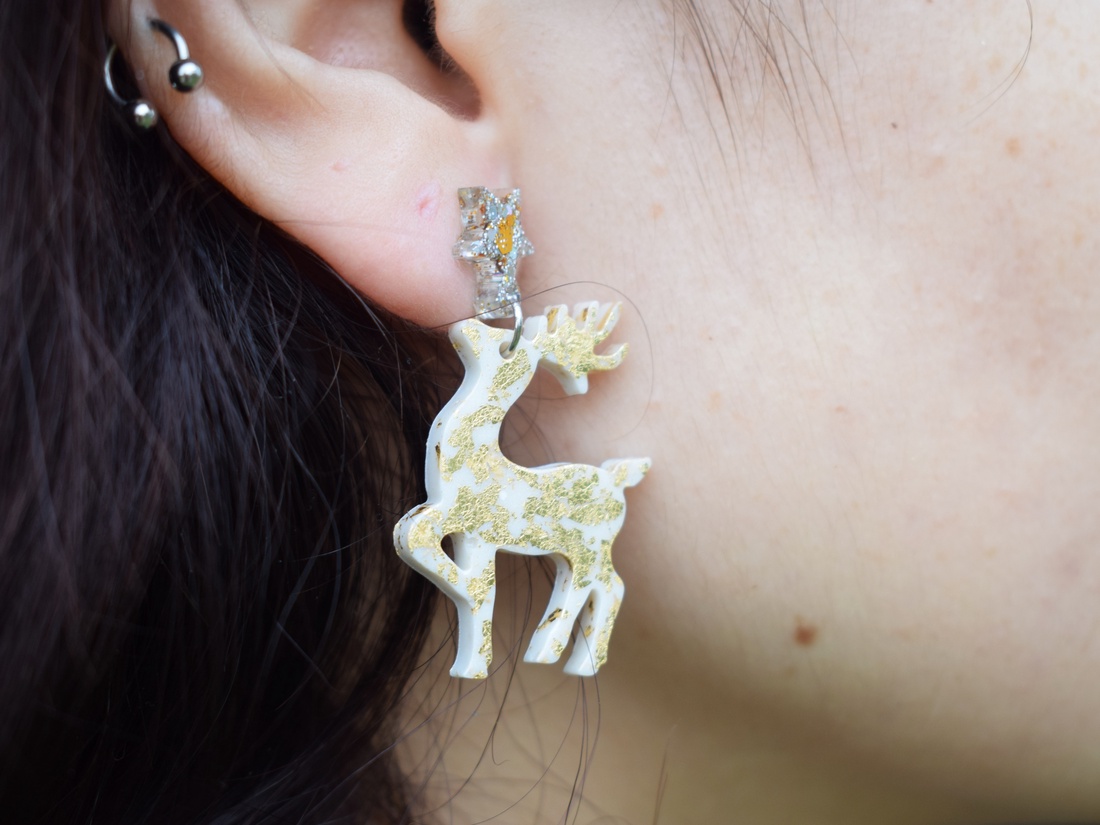 Cercei reni - El si Ea  - bijuterii - cercei - cercei din rășină - Artynos.ro