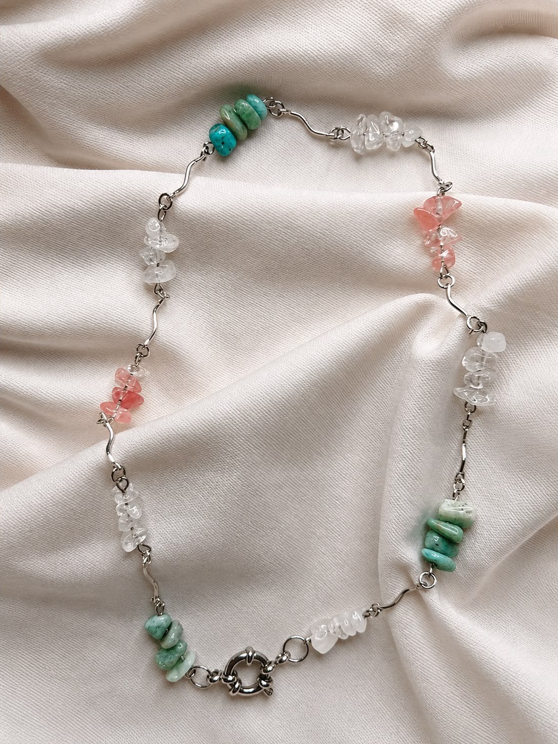 Colier Seafoam Echo - Colecția Thalassa  - bijuterii - coliere - coliere din pietre semiprețioase - Artynos.ro
