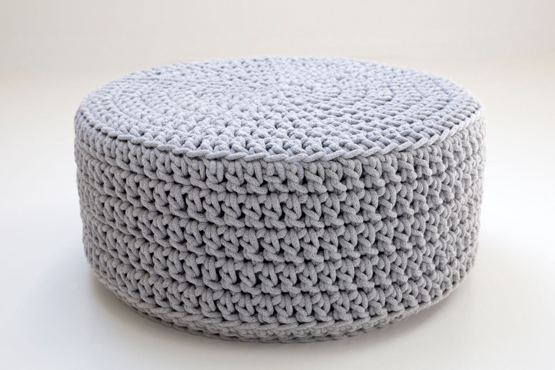 Burete croșetat puff d50 - gri - - Artynos.ro Burete croșetat puff d50 - gri - - Artynos.ro