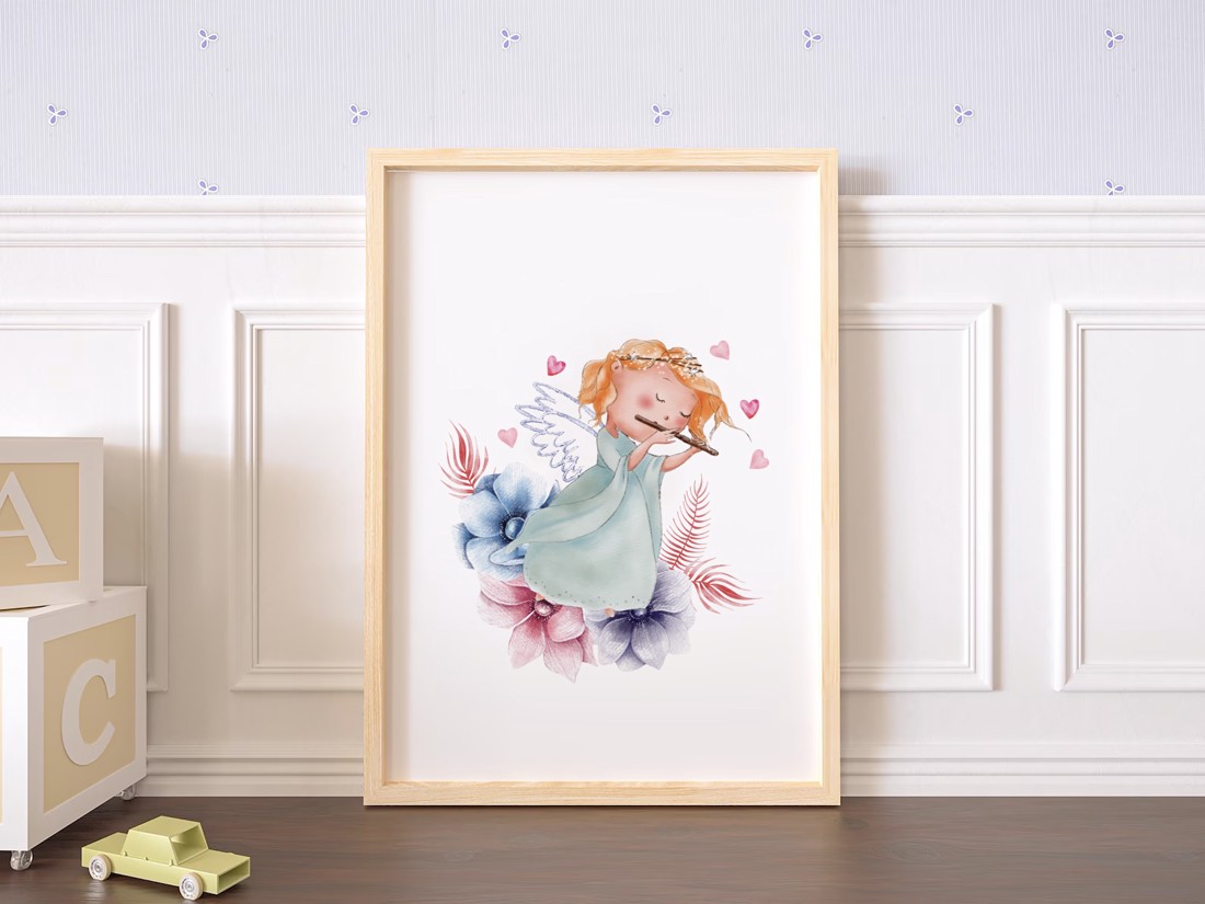 Decal de perete zână de primăvară, poster, decorare cameră copii - - Artynos.ro Decal de perete zână de primăvară, poster, decorare cameră copii - - Artynos.ro
