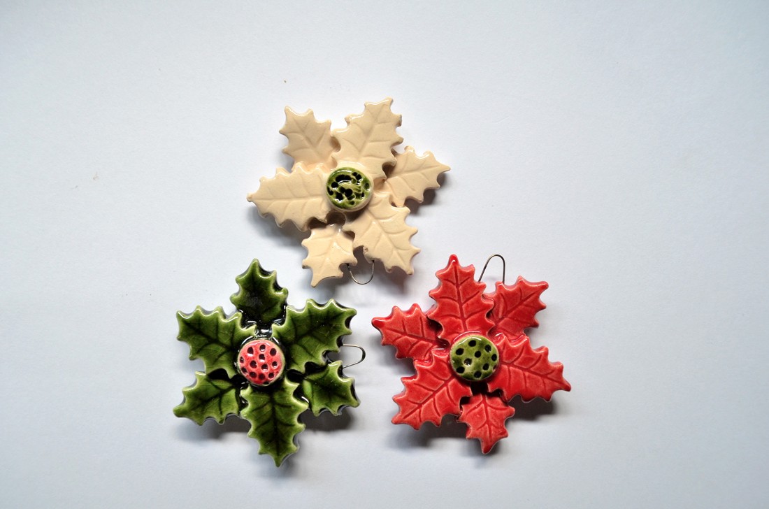 Ornament pentru bradul de Crăciun, floarea lui Moș Crăciun, decorațiuni de Crăciun -  - Artynos.ro