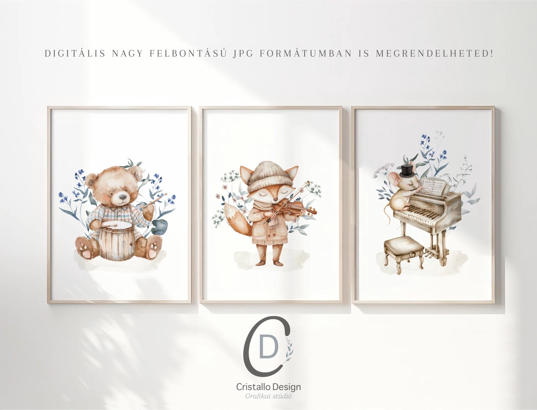 Animale muzicale din pădure, pepinieră, poster pentru grădiniță, artă de perete set de 3 - - Artynos.ro Animale muzicale din pădure, pepinieră, poster pentru grădiniță, artă de perete set de 3 - - Artynos.ro