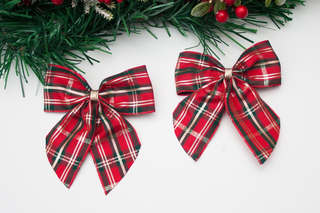 Clemă de păr de Crăciun Masnis - Red plaid -  - Artynos.ro