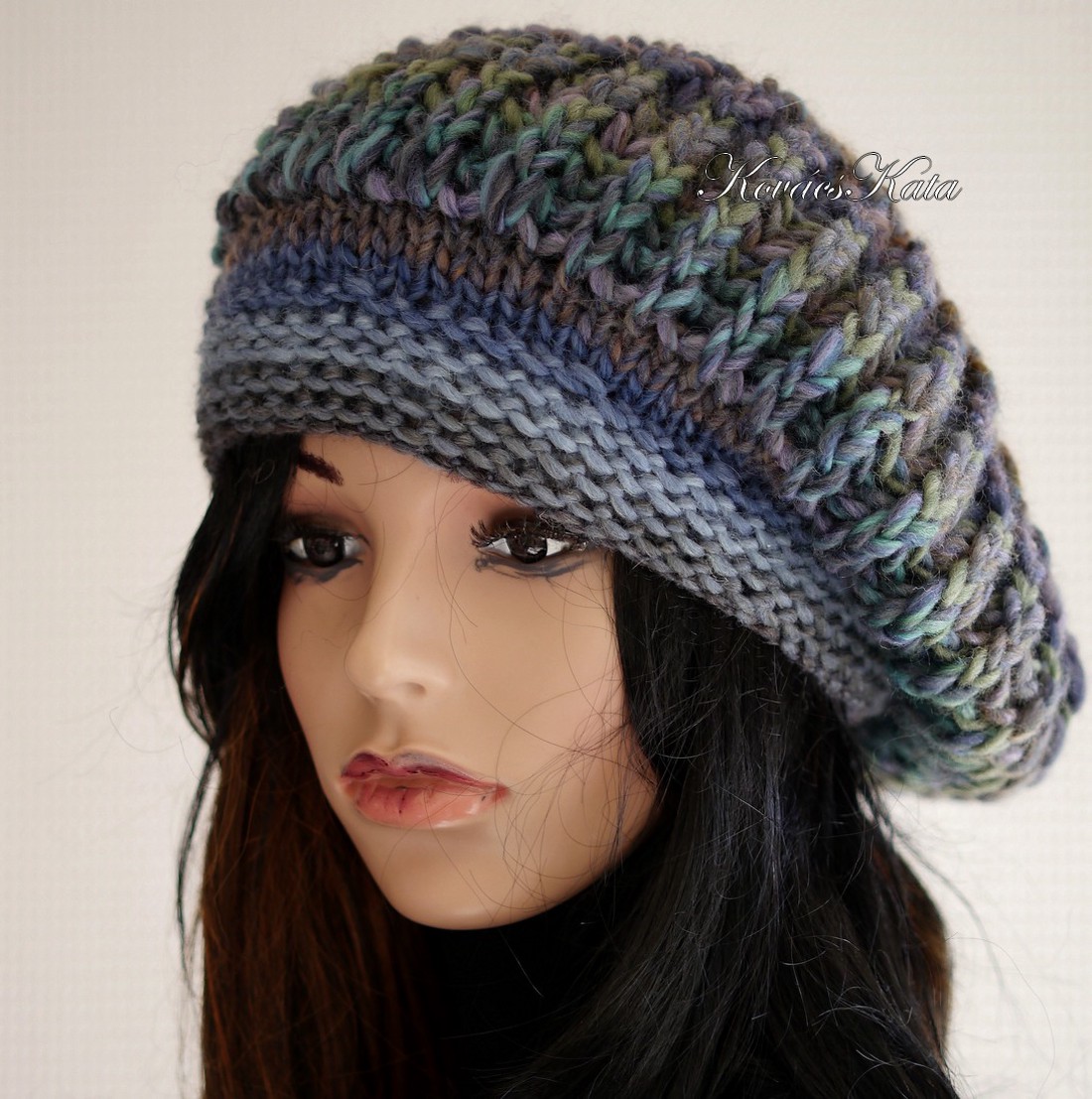 BORBÁLA / gaia - șapcă, beretă exclusiv tricotată manual din lână groasă - îmbrăcăminte și modă - eșarfe, pălării, fularuri - căciulă - Artynos.ro
