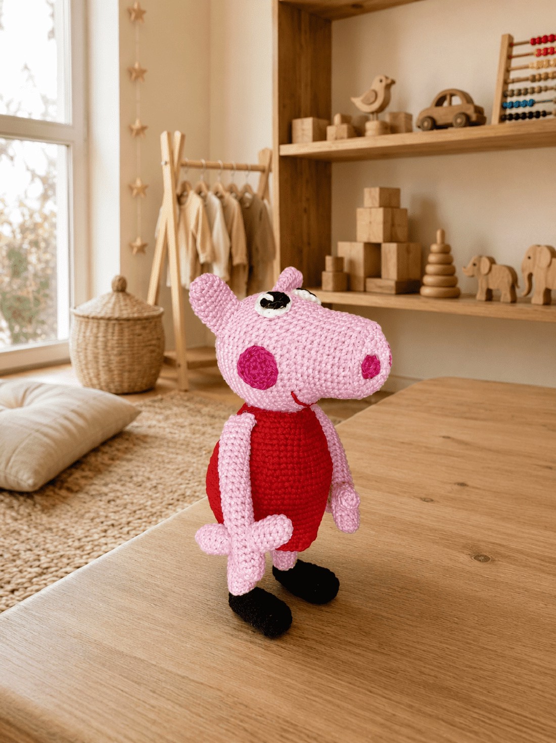 Jucărie amigurumi Peppa Pig croșetată manual � Personaj de basm premium, moale ca puful, potrivit pentru bebeluși -  - Artynos.ro