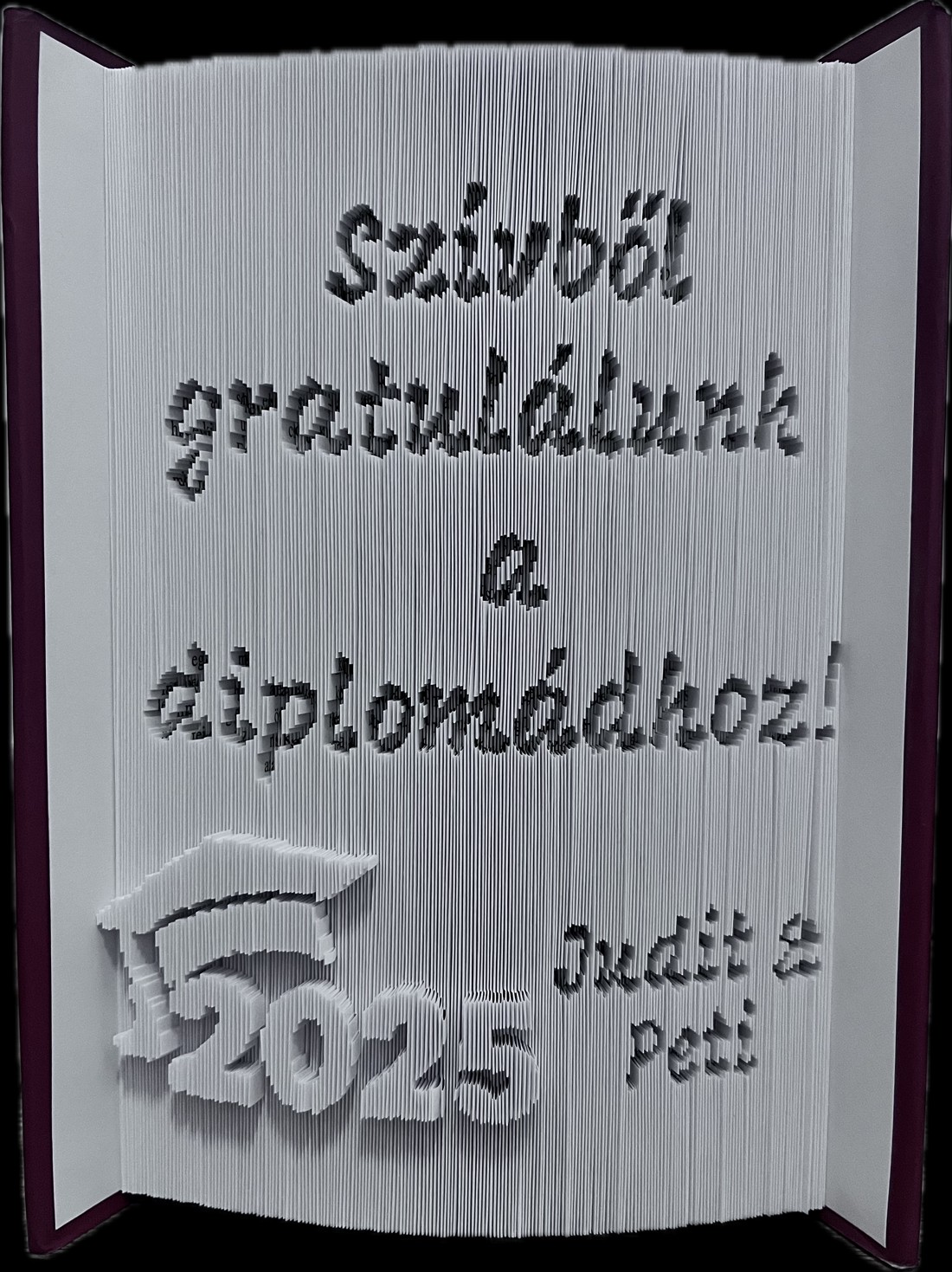 Sculptura cărții de absolvire - casă & stil de viață - accesorii pentru decorat casa - decorațiuni de masă și decorațiuni pentru rafturi  - sculptură de carte, carte pliată - Artynos.ro
